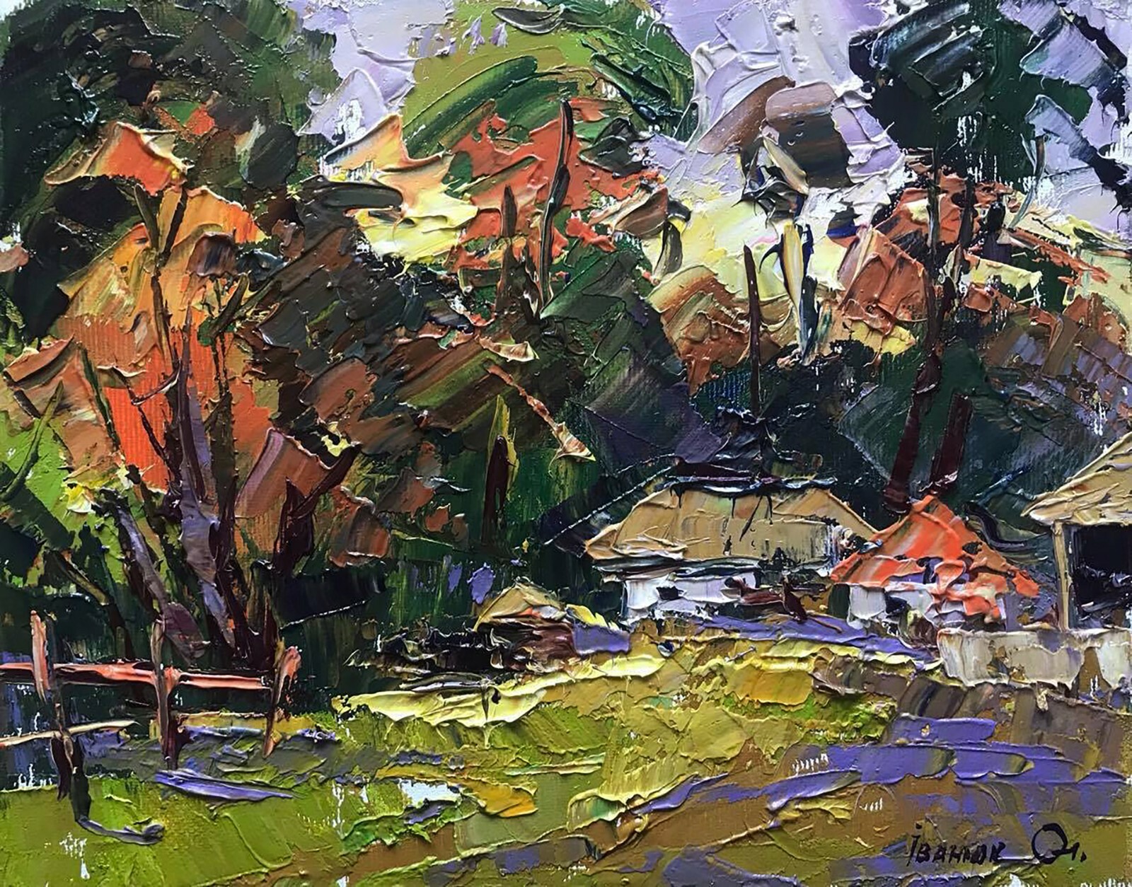 Oil Painting Canvas Sunset Forest Kalenyuk A Original Framed Wall nKalen537