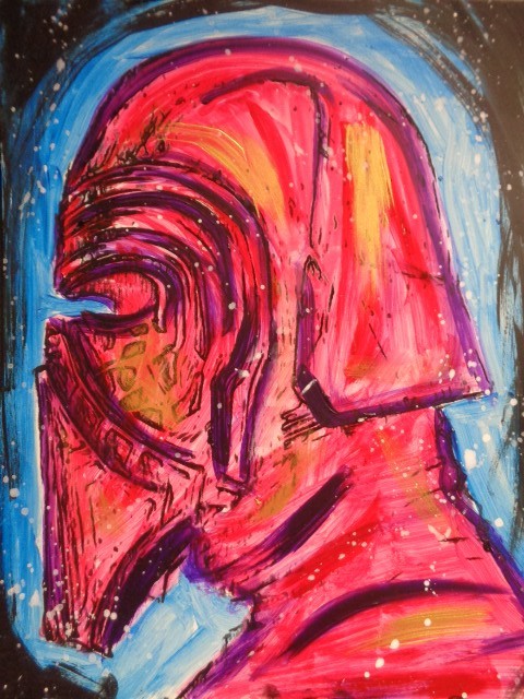 Original STAR WARS: KYLO REN Abstract Painting WALL ART 8×10