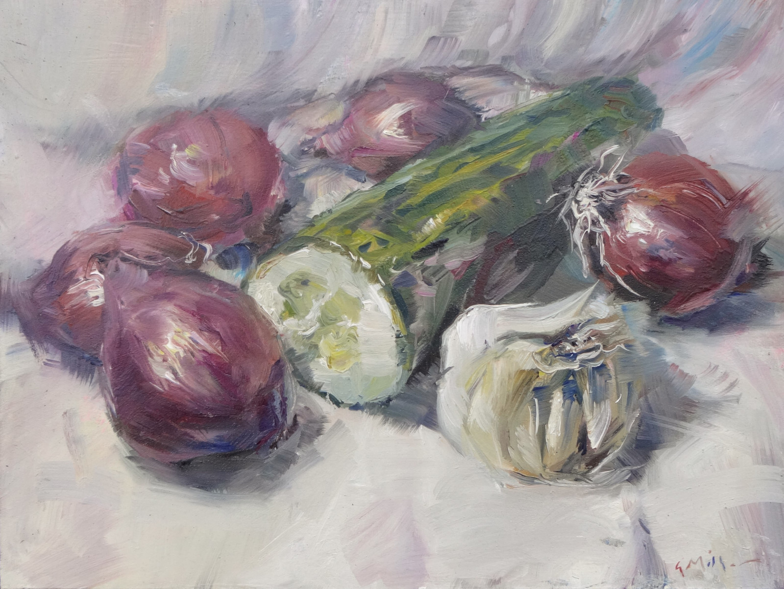 GERRY MILLER- “Still Life” Original. Unframed. Oil paint on board. 40x30cm.