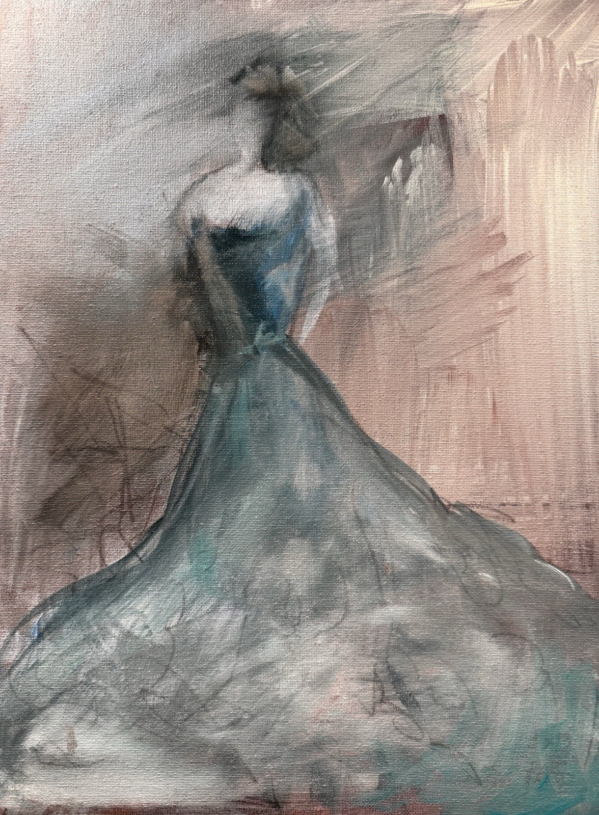 Original Art Abstract Expressionism 12×16 The Dress Handmade Signed Fine Art