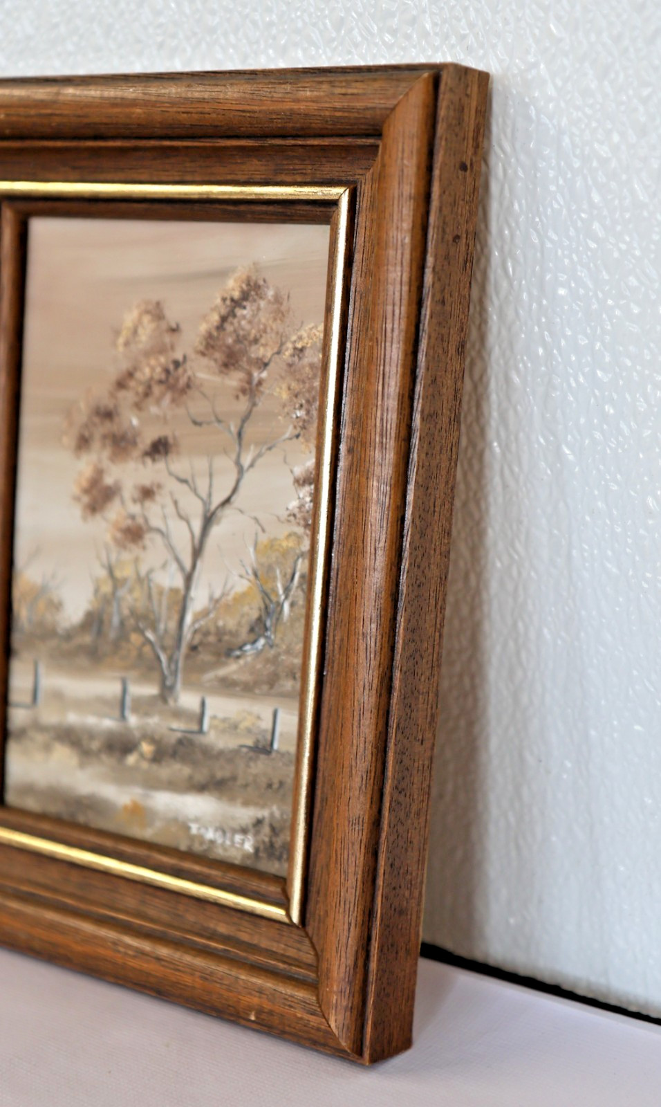 Terrence John Hadler Original Miniature Oil Paintings Pair Framed Australian 6×8