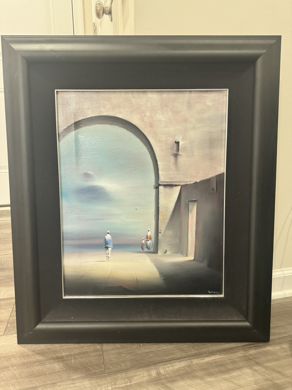 Robert Watson Original Oil Painting Signed RWATSON 1983 Surrealist Large Framed