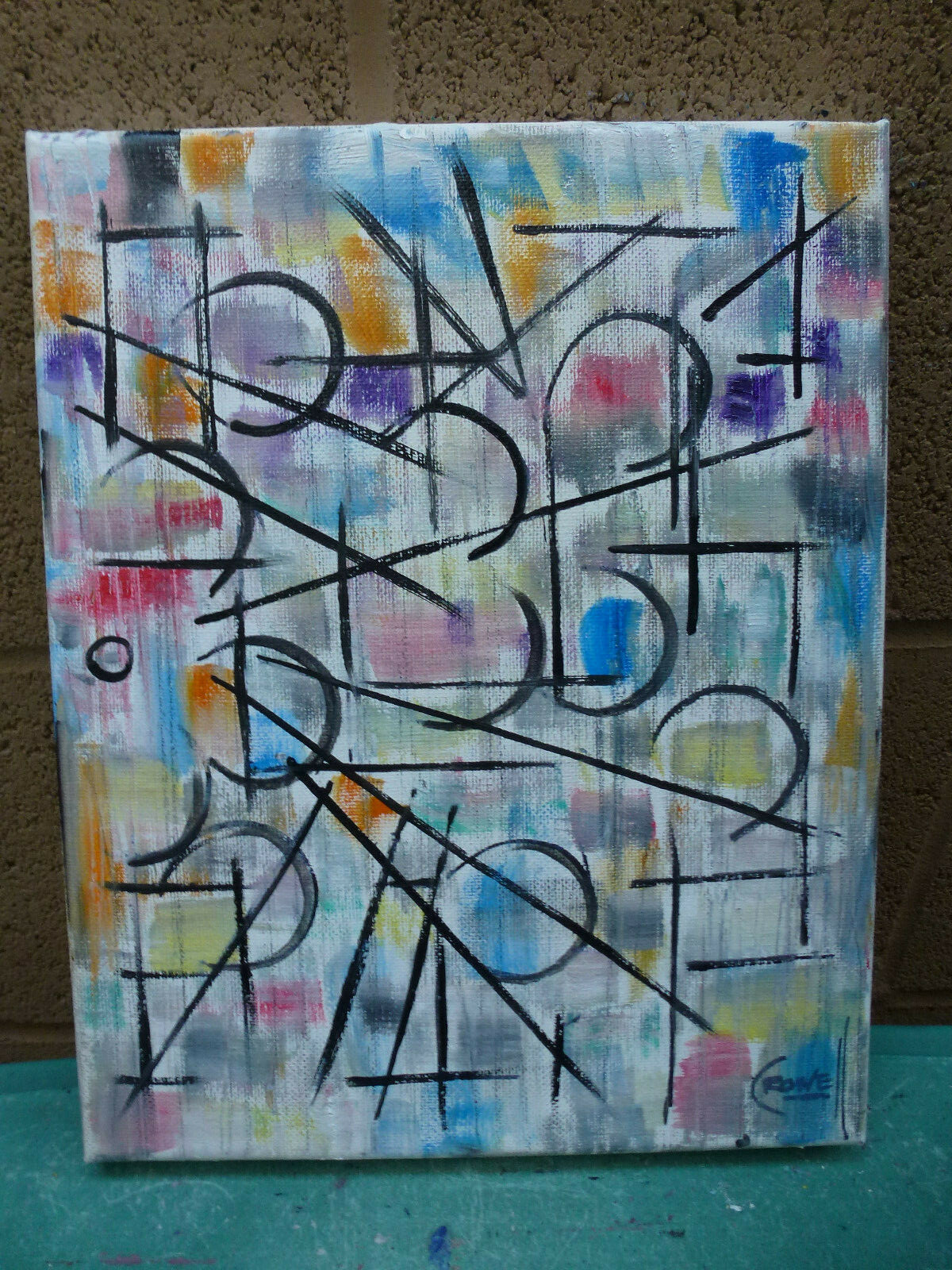 A BITTER REALITY oil painting 8×10 canvas original abstract art signed Crowell