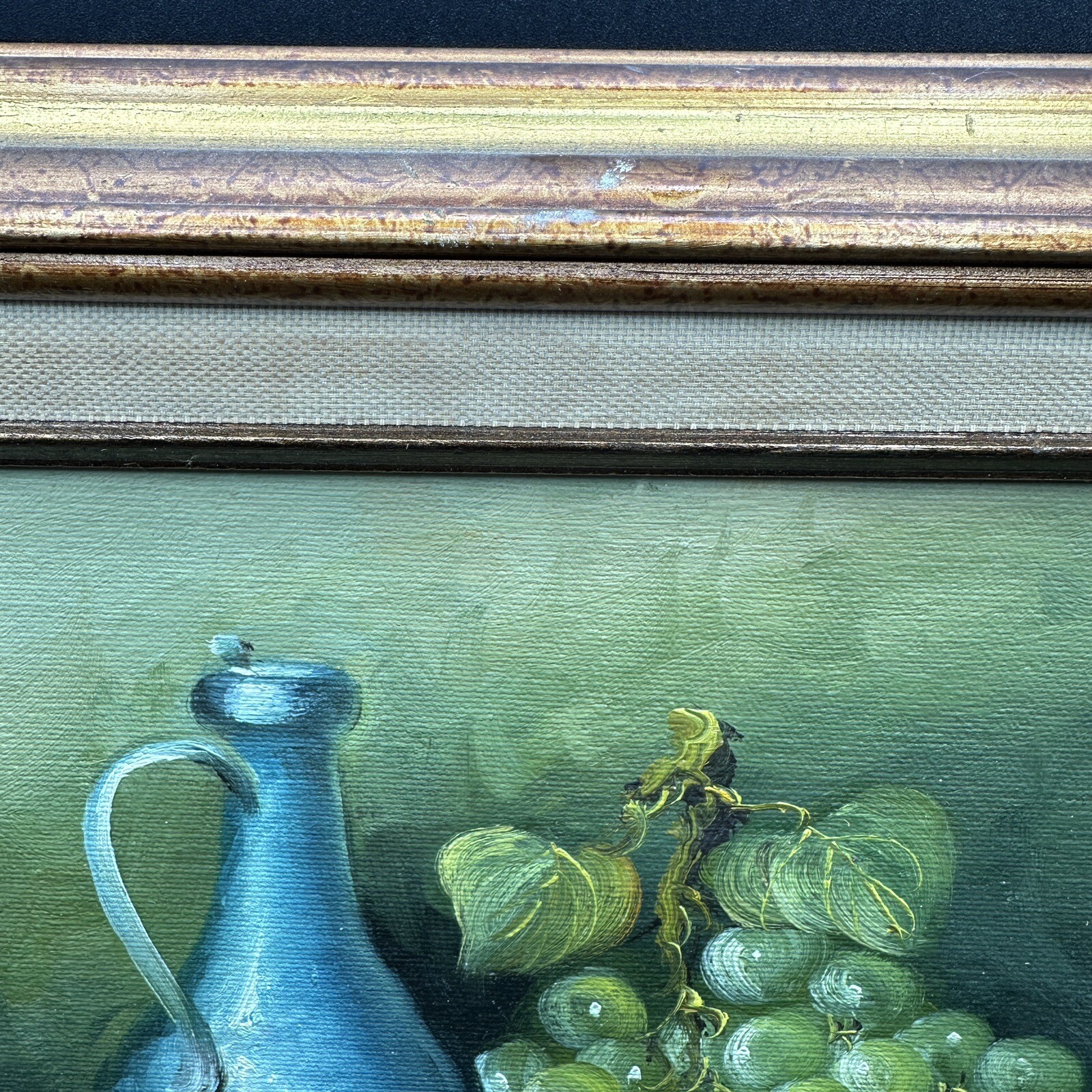 Vintage Framed Still Life Fruit Painting Signed Kingsley Gold Frame Wall Art