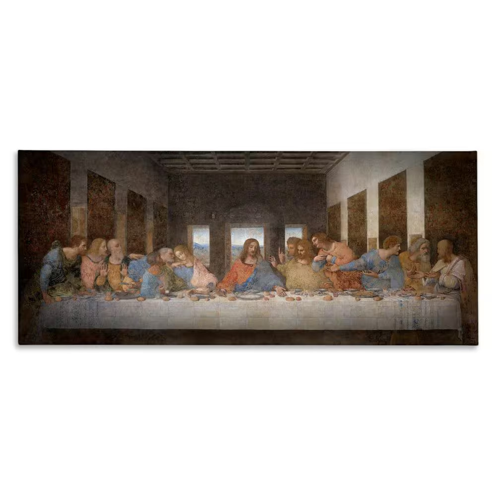 10 In. X 24 In. «Da Vinci the Last Supper Religious Classical Painting» by Leona