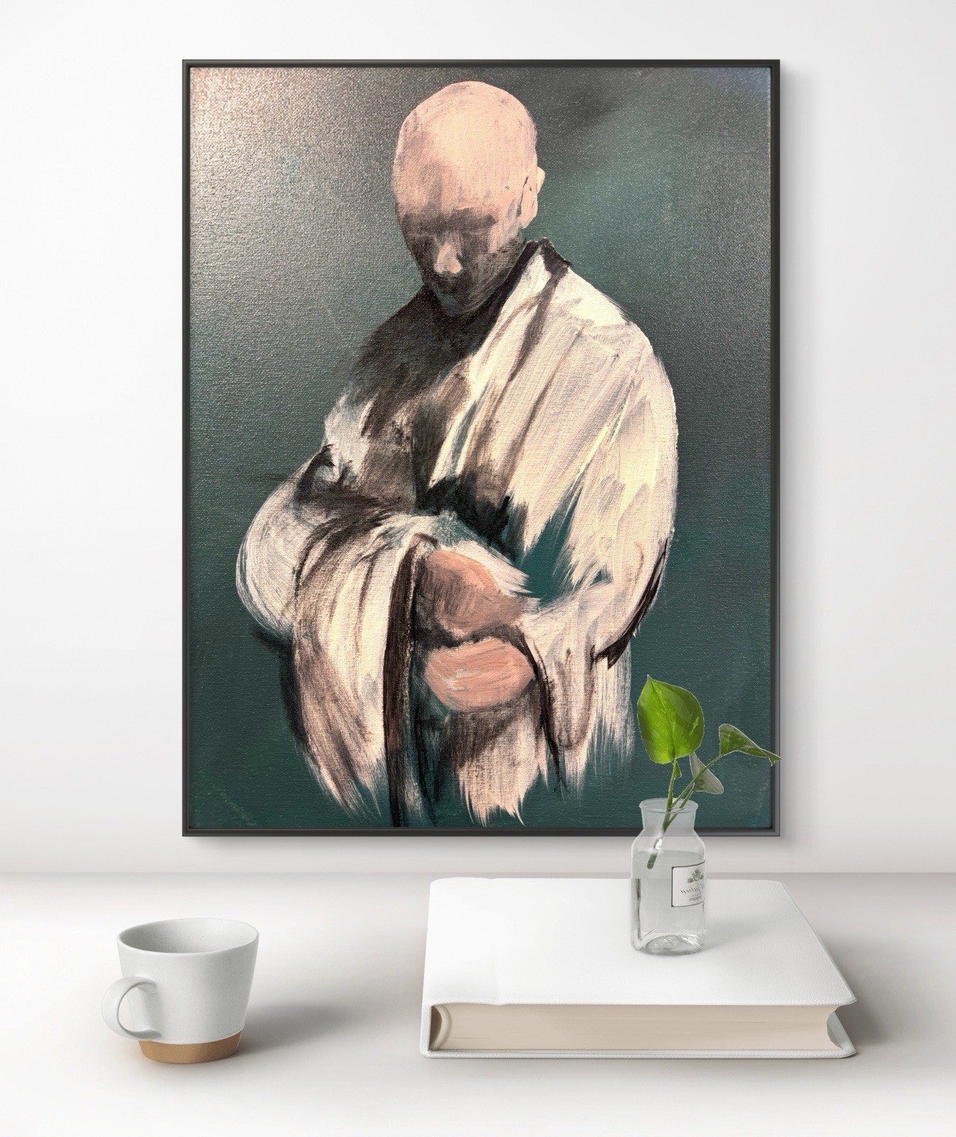 Original Abstract Expressionism 12×16 Monk Handmade Signed Unique Fine Art 355