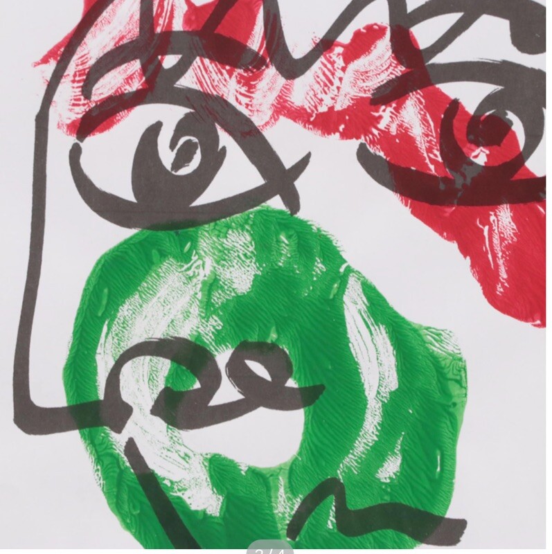 Peter Robert Keil Abstract Acrylic Portrait~ Signed Original Painting