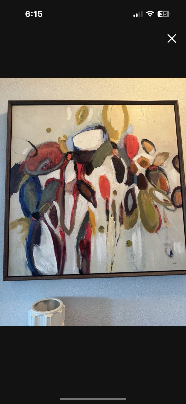 Rita Signed Large Framed Abstract Canvas Painting Wall Art, Abstract Art Theme