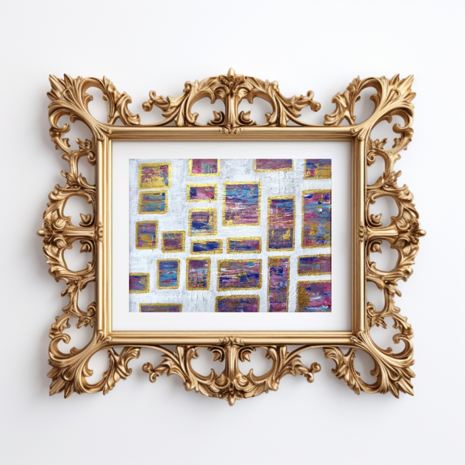 Painting Original Abstract Art Matted 11×14 Modern Acrylic Jimarieart