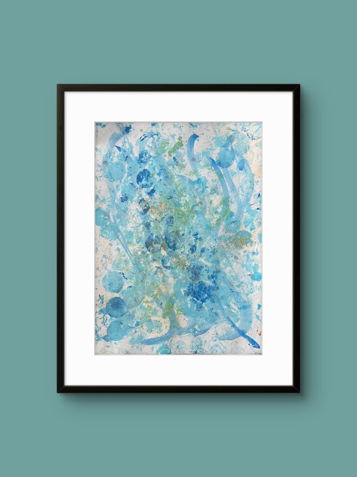 Abstract Charm Bubbles 11X 14″ Neo Impressionist Acrylic Painting Paper