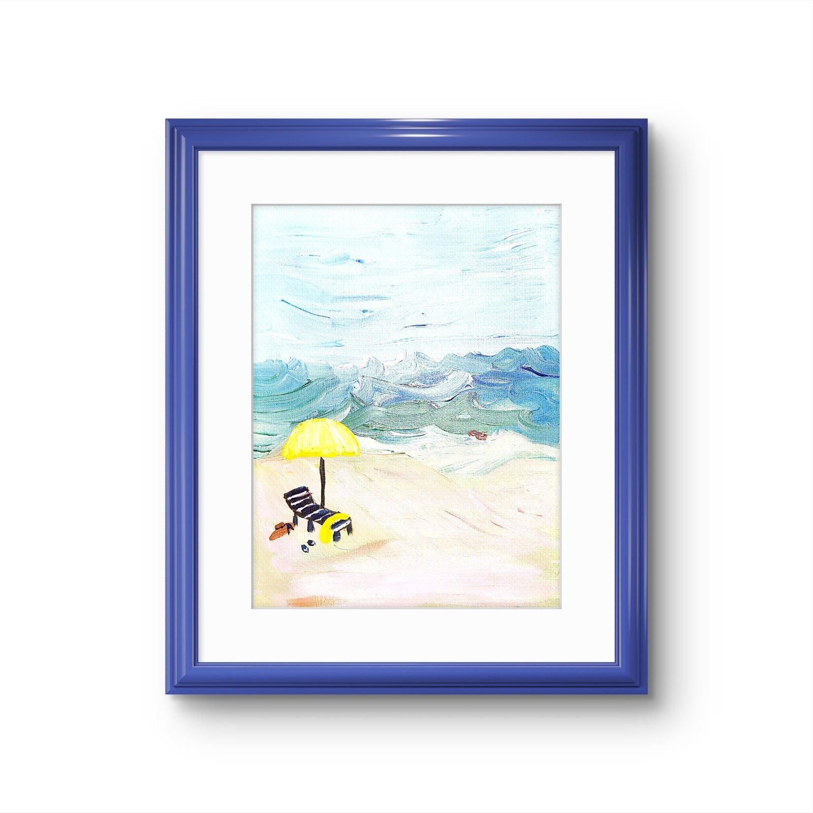 Under The Yellow Umbrella Original Expressionism Acrylic Canvas 11×14 Canvas