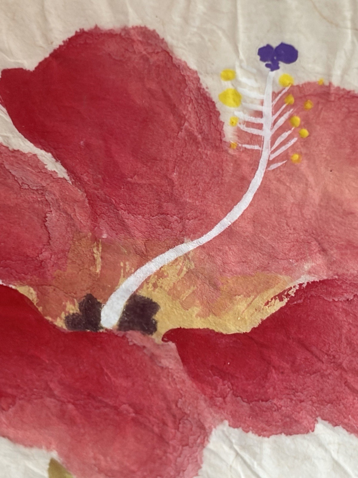 2 Signed Original Chinese Traditional Watercolors Hibiscus John H Chen Stamped