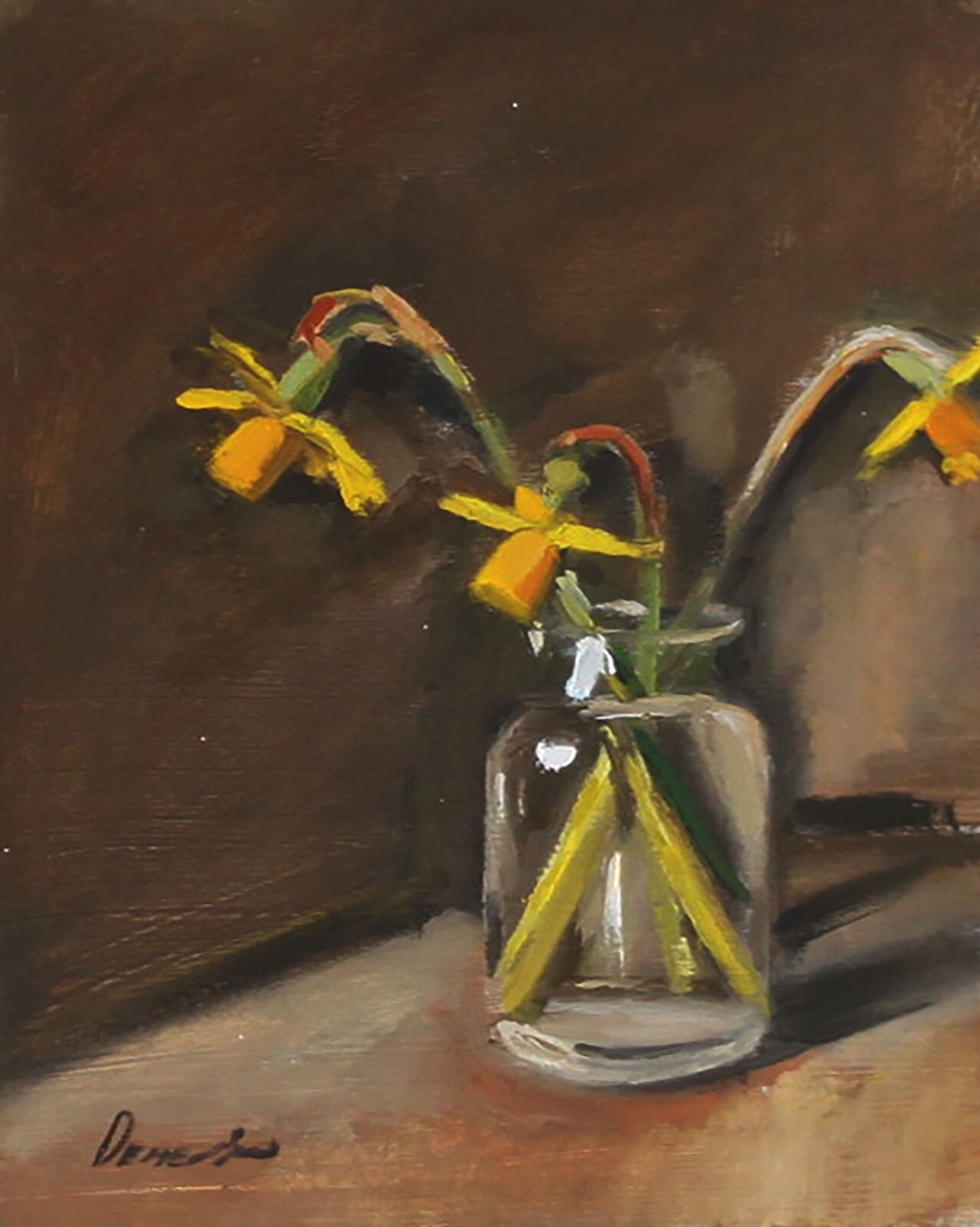 DAFFODILS Flowers Oil painting UKRAINE DEMENKO NATALIA 8X10