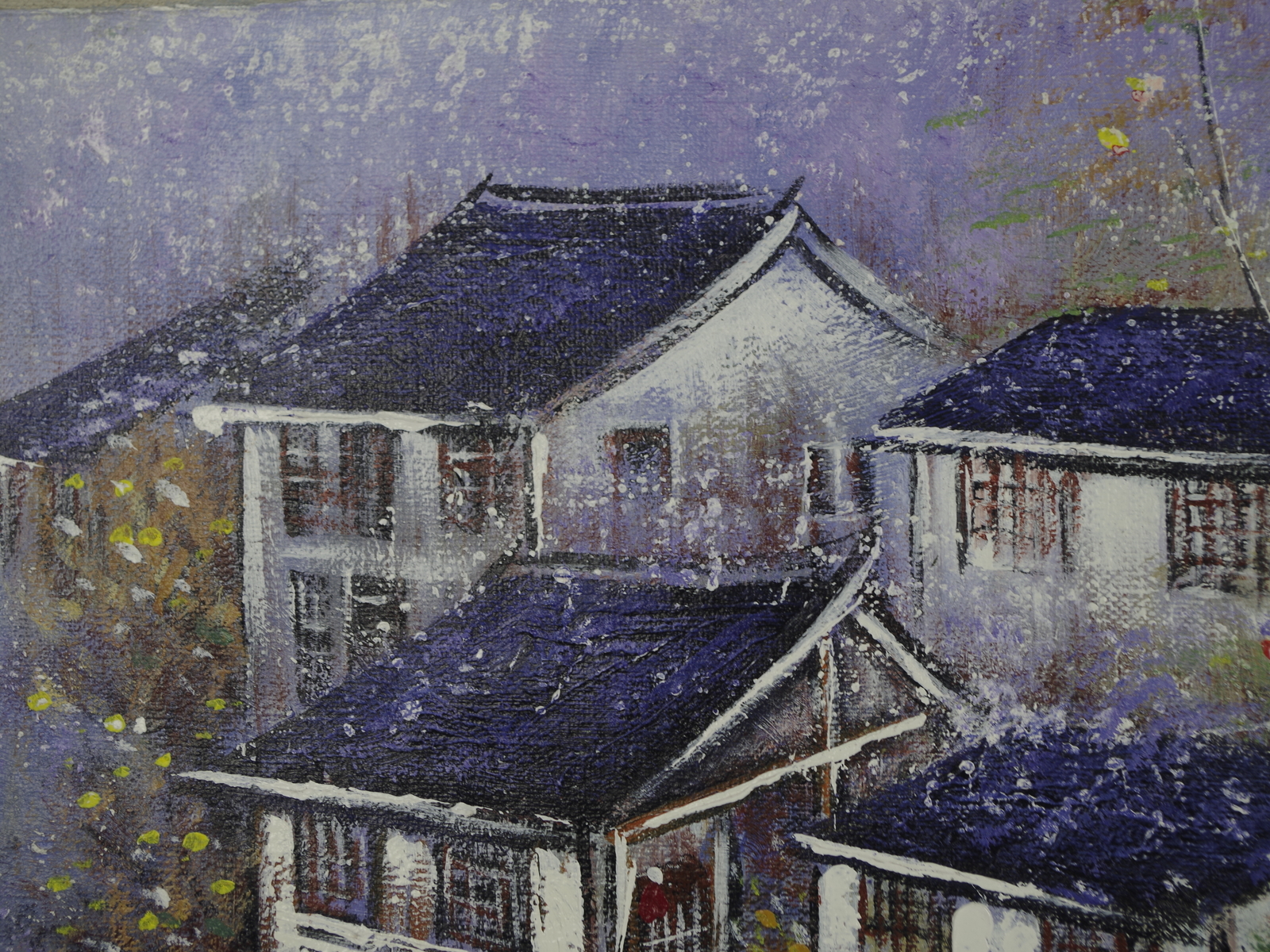 Single-piece Work Original Oil Painting Canvas Singed Customized House 36*40cm