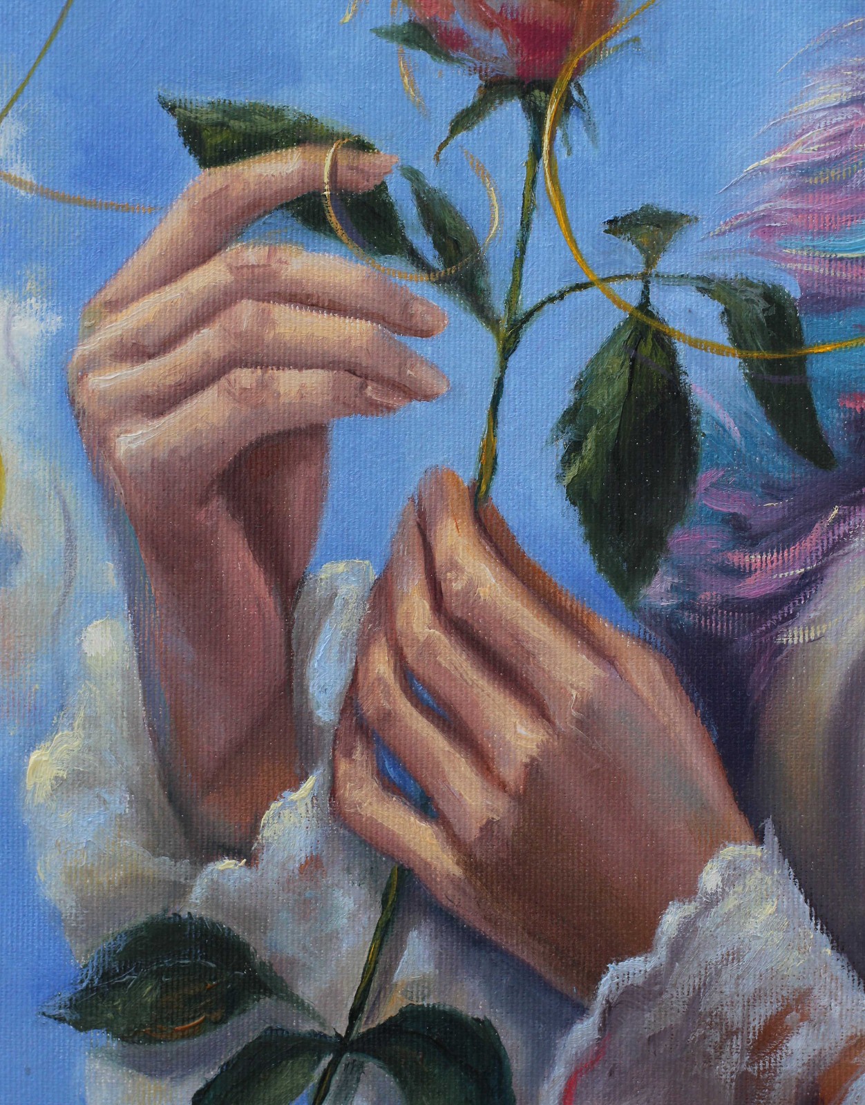 Original Oil Painting Fantasy Woman Portrait Surreal By Sery Dmitry Art