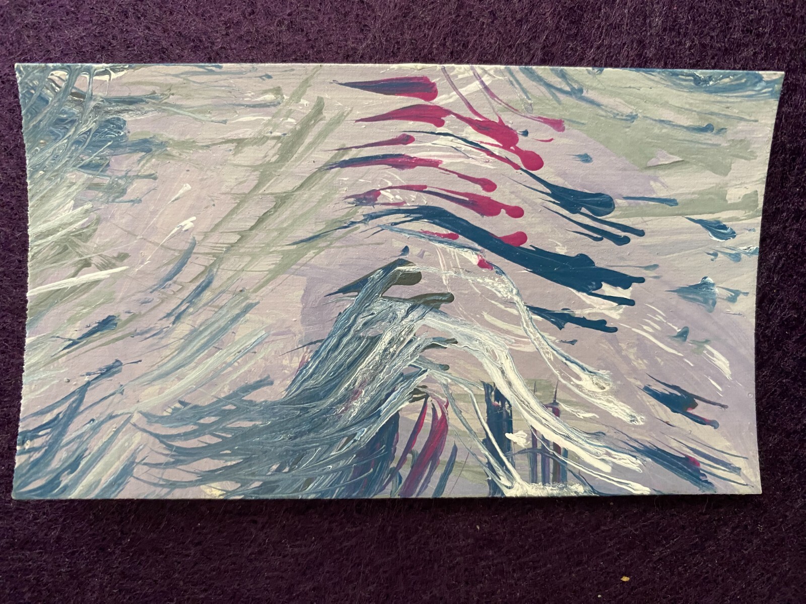 BCA Original Art Card 3.5×2 inches Abstract Latex Signed WGF 2024.0115 G