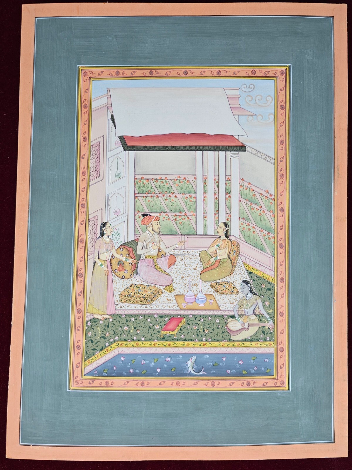 The Mughals Art Painting Indian Miniature Harem Art Painting With Real Gold Work