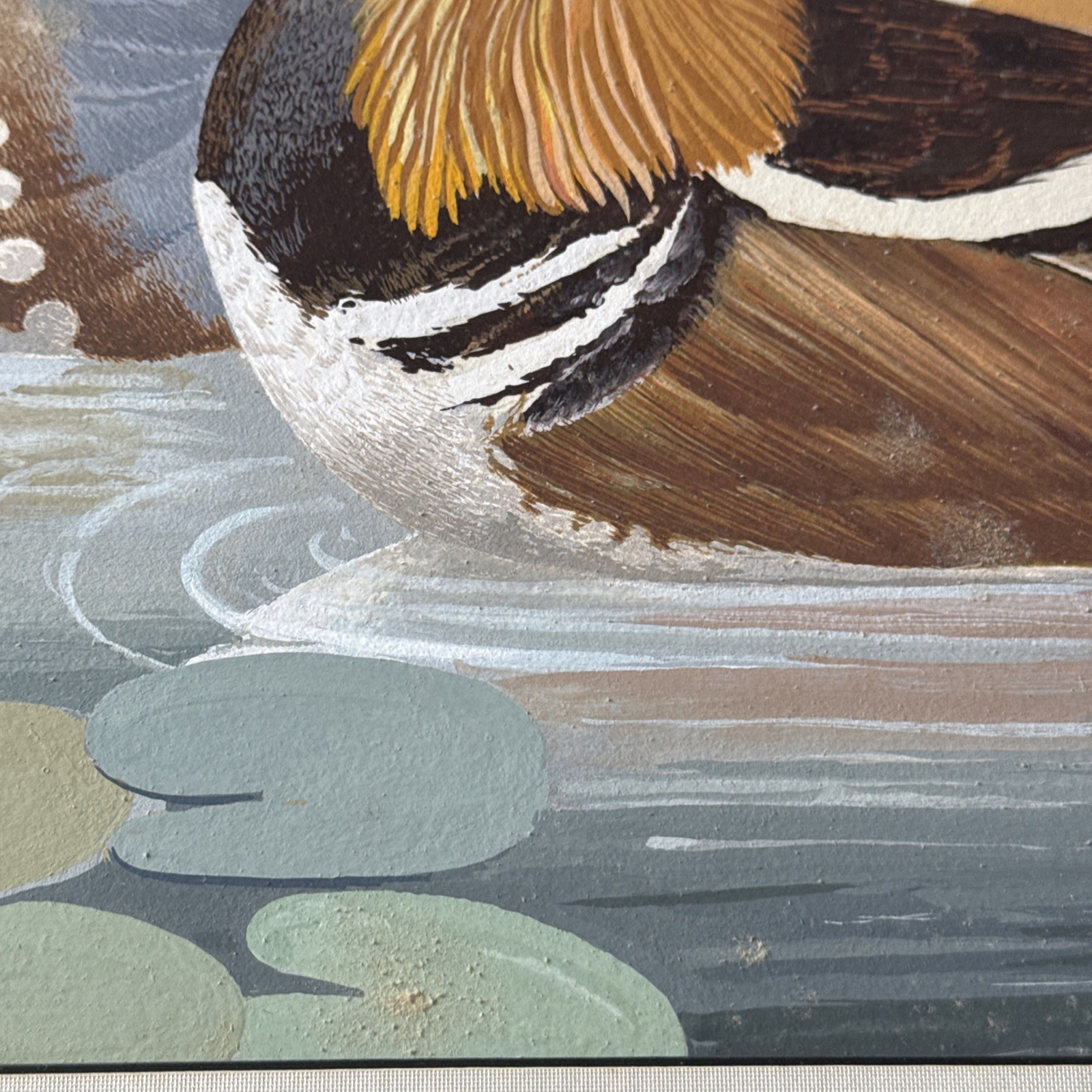 Wedding Ducks William Warren Dailey Mandarin Ducks Oil Painting Signed
