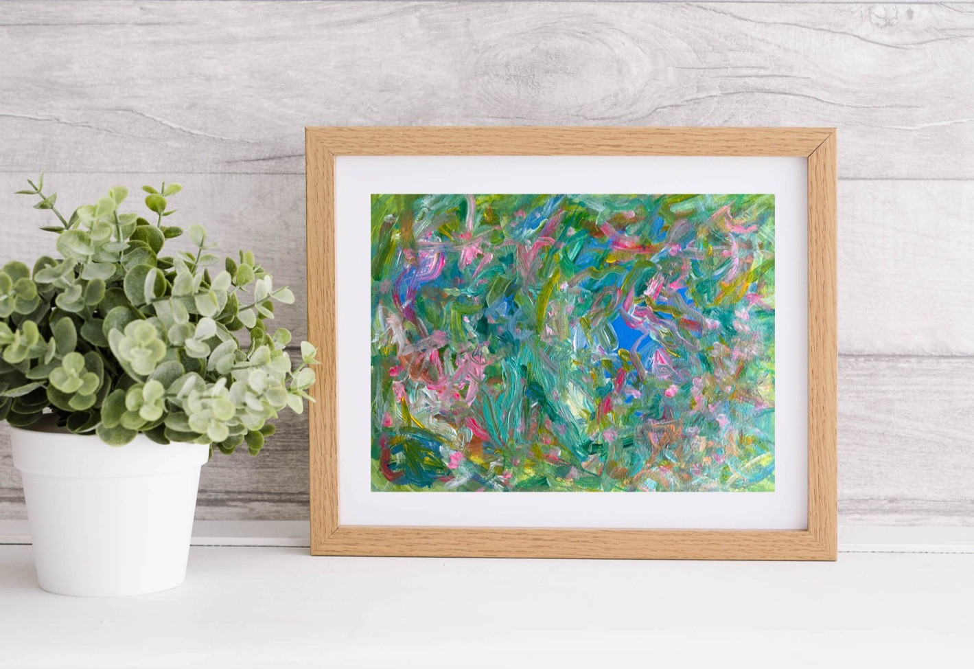 Painting Original Abstract Art Matted 11×14 Colorful Modern Acrylic Jimarieart