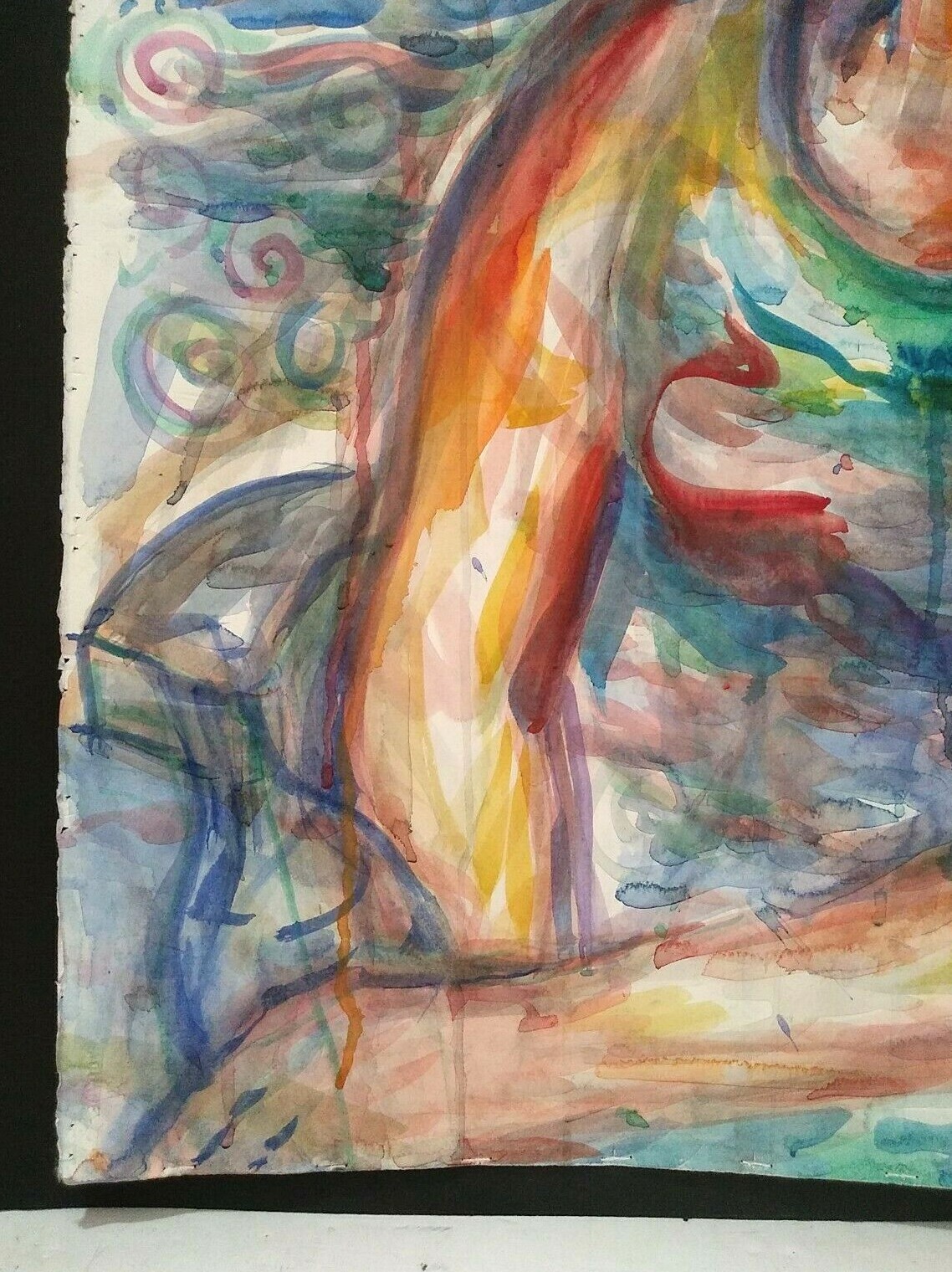 LESTER SCHULTZ LISTED AMERICAN BRIGHT EXPRESSIONIST WOMAN’S PORTRAIT ORIG W/C