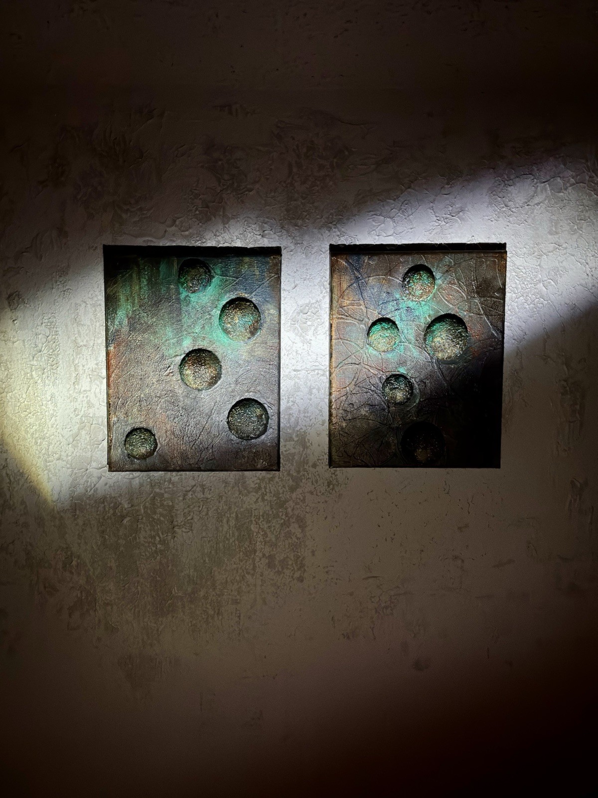 “ Winter “ Small Abstract Painting 3D Sculpture Unframed