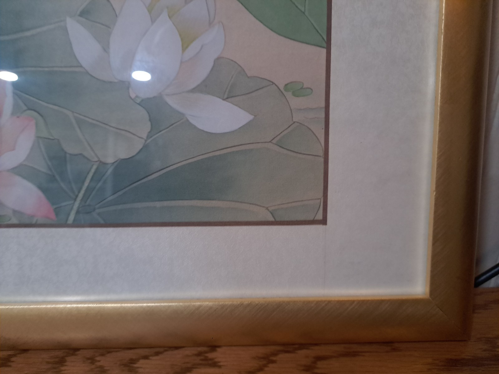 Vintage Oriental Watercolor On Silk Painting W/ Kingfisher And Lotus Flowers