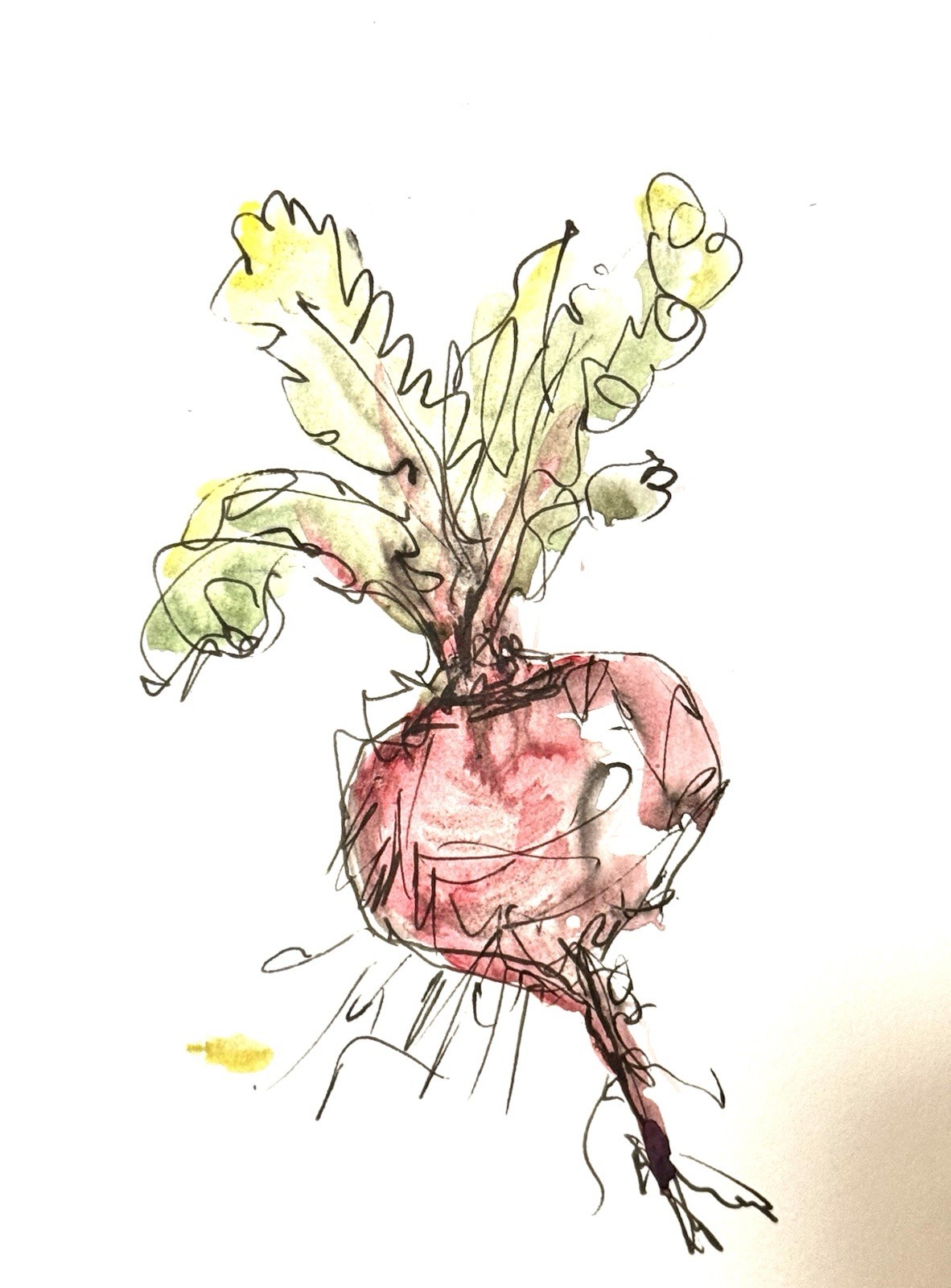 Original Abstract Expressionism 4×6 Beet Kitchen Decor Signed Small Fine Art 19