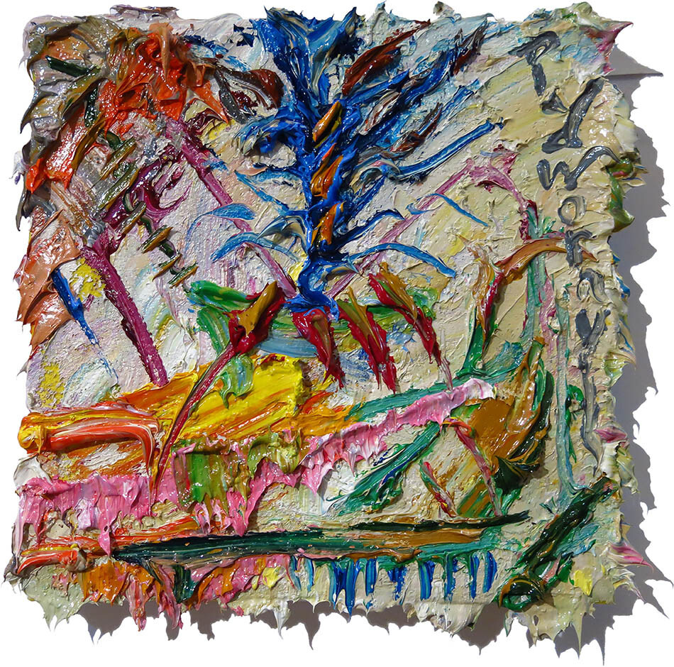 ORIGINAL OIL█PAINTING FLOWERS█ART SIGNED IMPRESSIONISM POP█ABSTRACT NATURE 8×8″