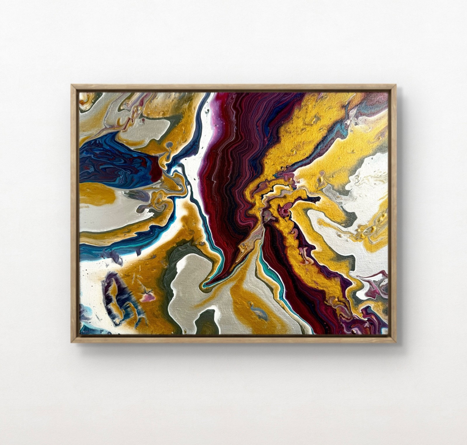 Original Acrylic Pour Art 14×11 Canvas Contemporary Modern Home Museum Decor