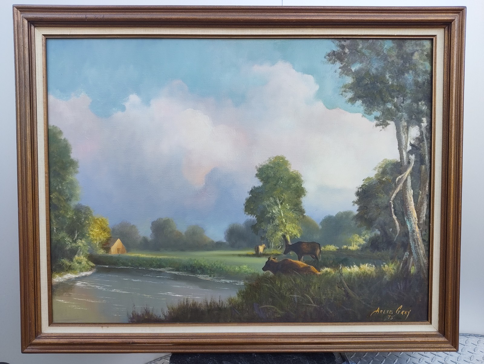 Arlie Gray – 40×30 Oil on Canvas, Pastoral Landscape (1975)