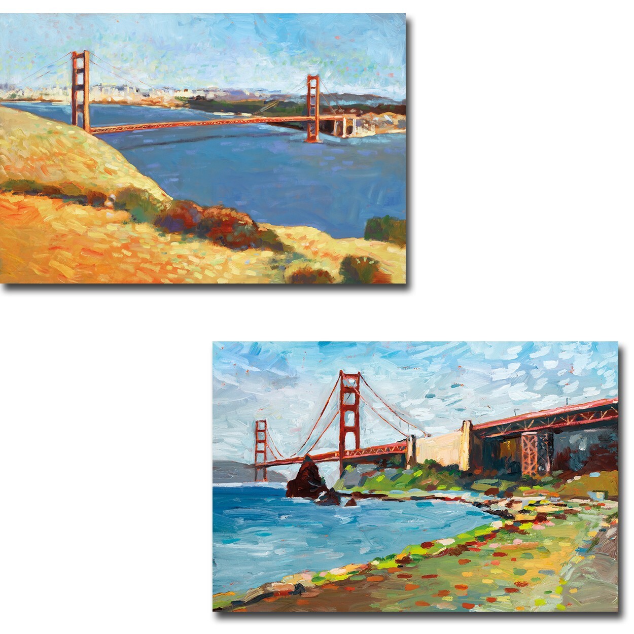 Golden Gate from Marin & Cavallo by Cilmi 2-pc Canvas Art Set (24 x 36 in each)