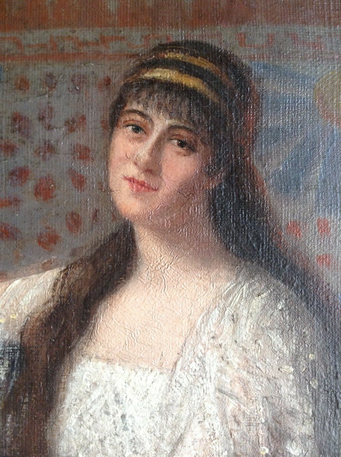 M. CARTAILHAC (1880-1938) SIGNED PRE-RAPHAELITES OIL – PORTRAIT SARAH BERNHARDT