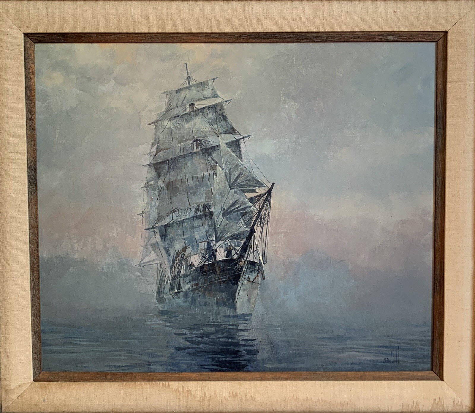 Ben Neill 1914-2001 Flying Cloud Clipper Ship *ORIGINAL* 20”x24” Oil On Board