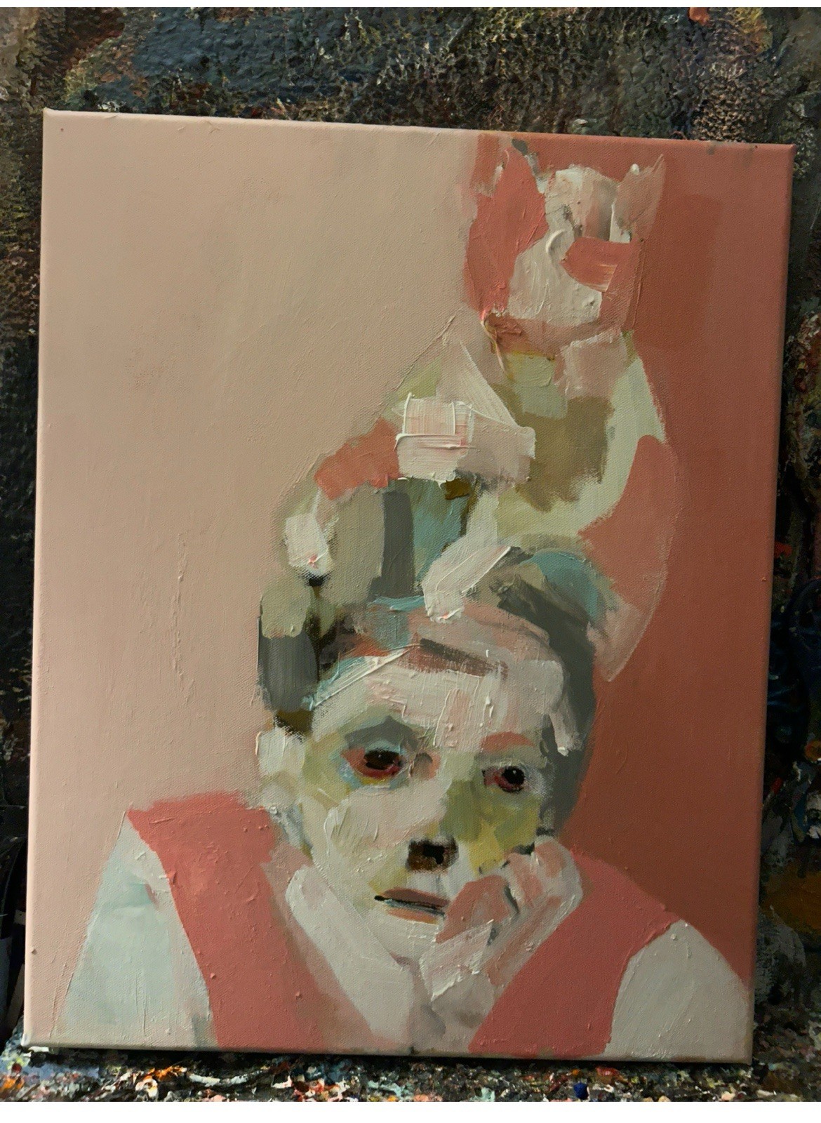 Parsons People. Original Abstract Portrait 16×20 Inches. Canvas. Signed.