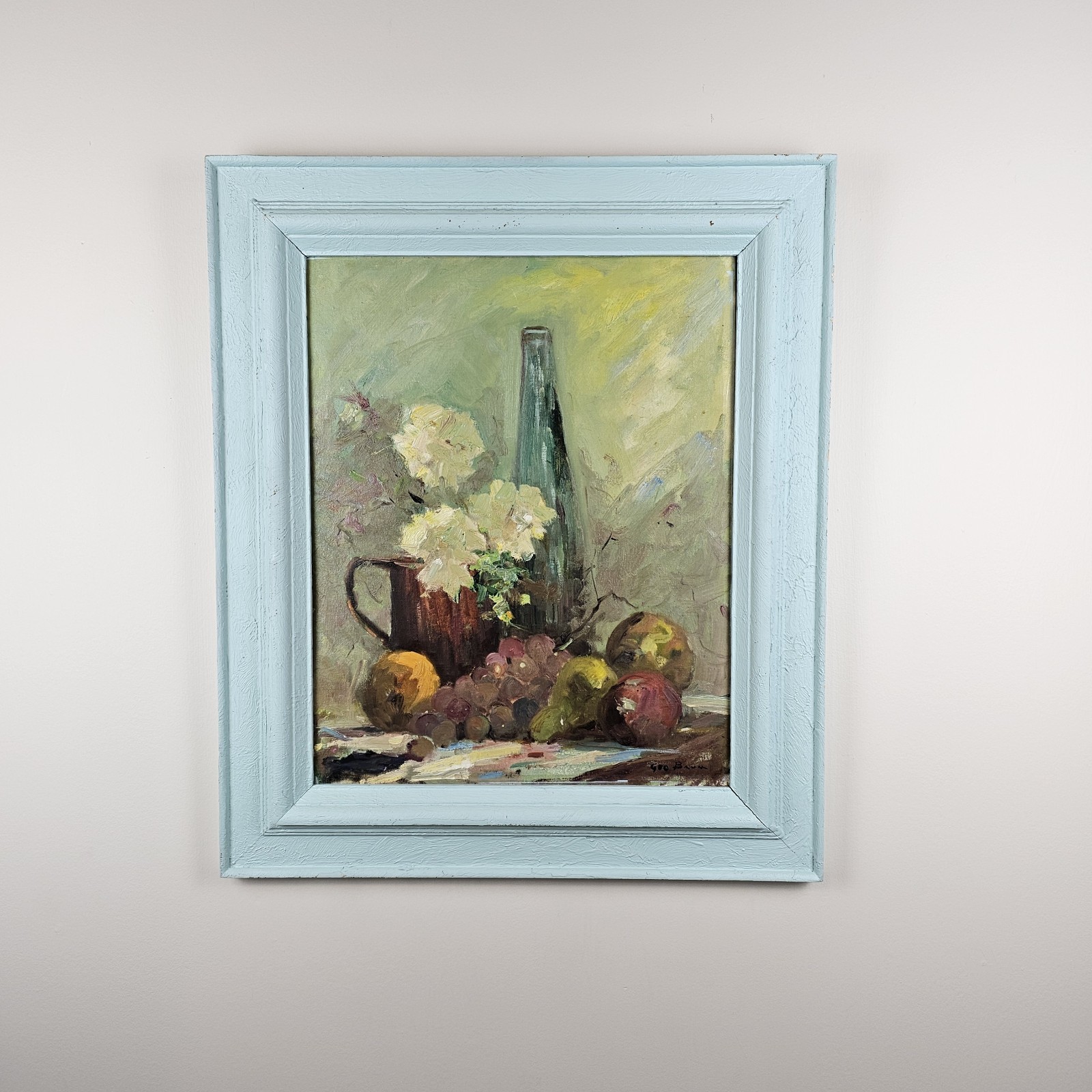 ART – VTG Original Signed George C. Baum Oil Painting 26.5×22.5 Framed – Indiana