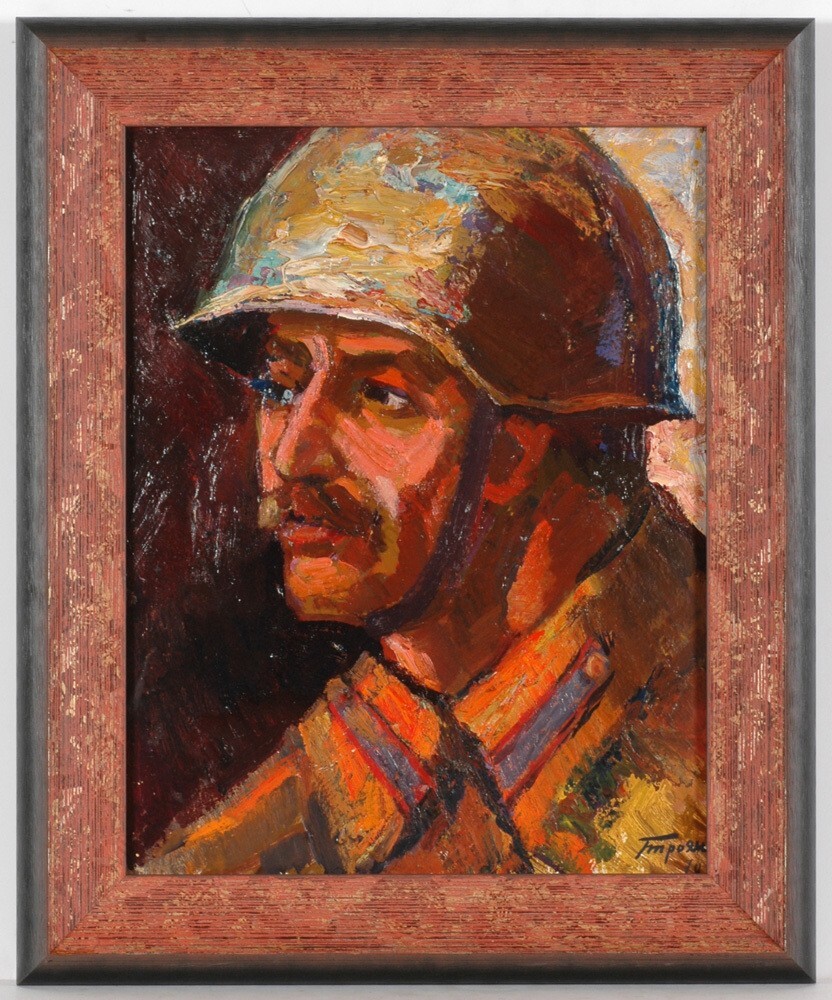 Grigori Troyan (1925-2004) «Red Army Man», Oil Painting, 1970 (m)