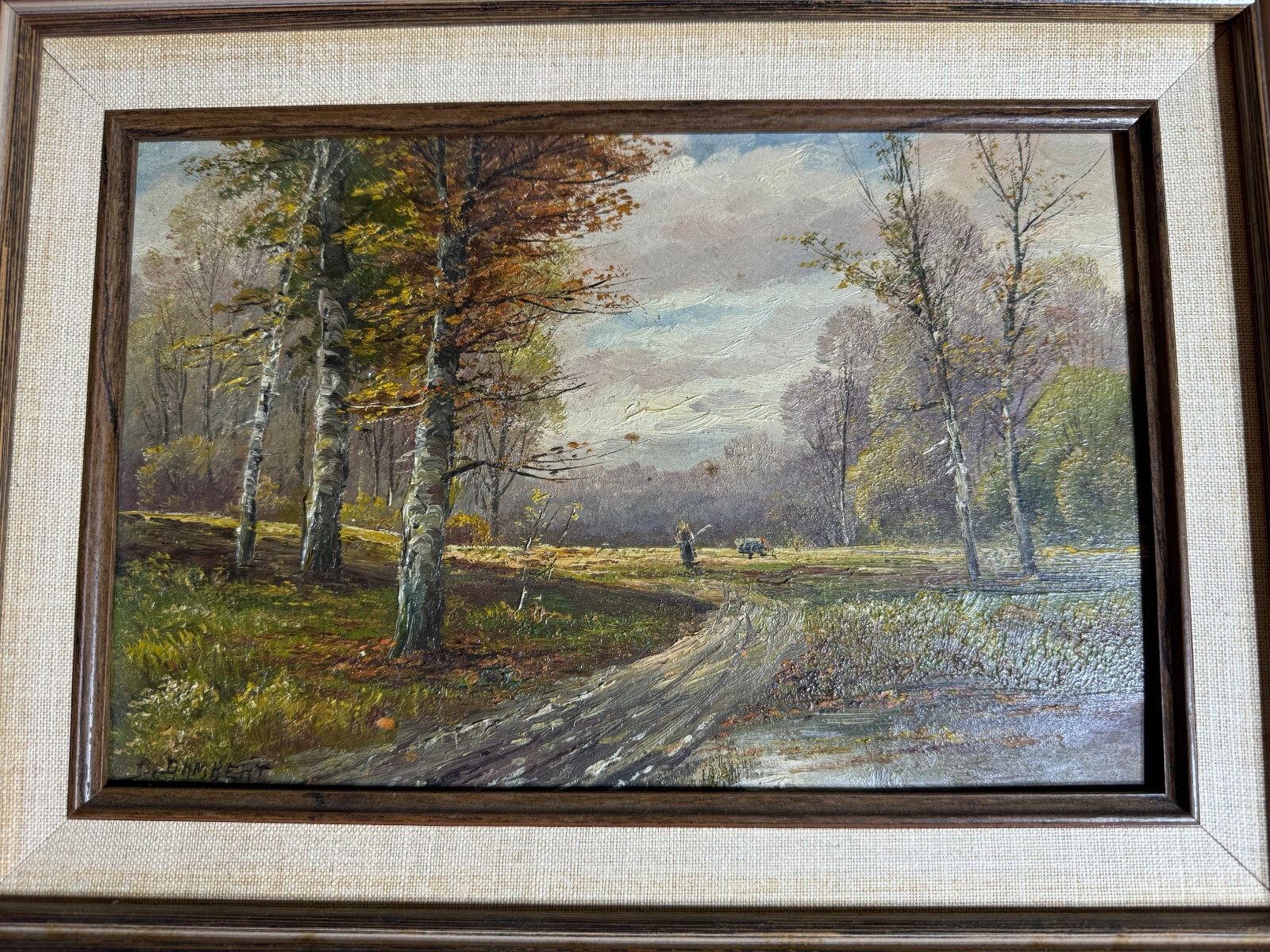 Karl Kaufmann (B Lambert) (1843 – c1901/05) «Figure In Landscape» Oil Painting 1