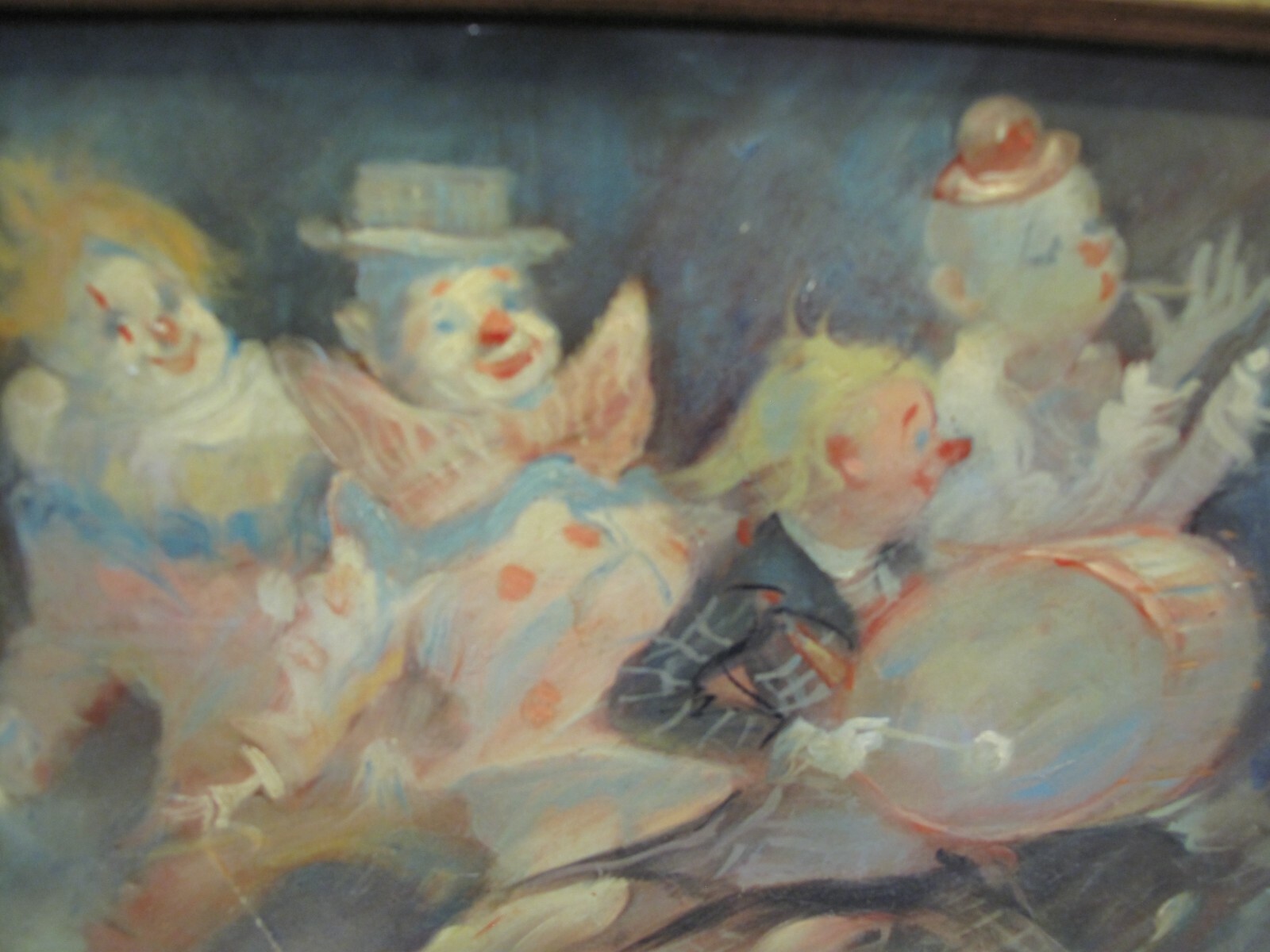 Magnificent Signed Julian Ritter Original Clown Oil Painting «Clown Band»