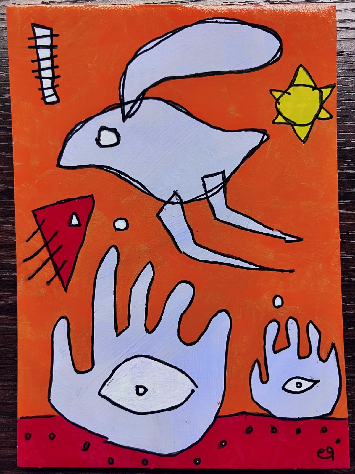 e9Art 5×7 ‘the flying things swooped low, as if to mock the grasping hands’ art