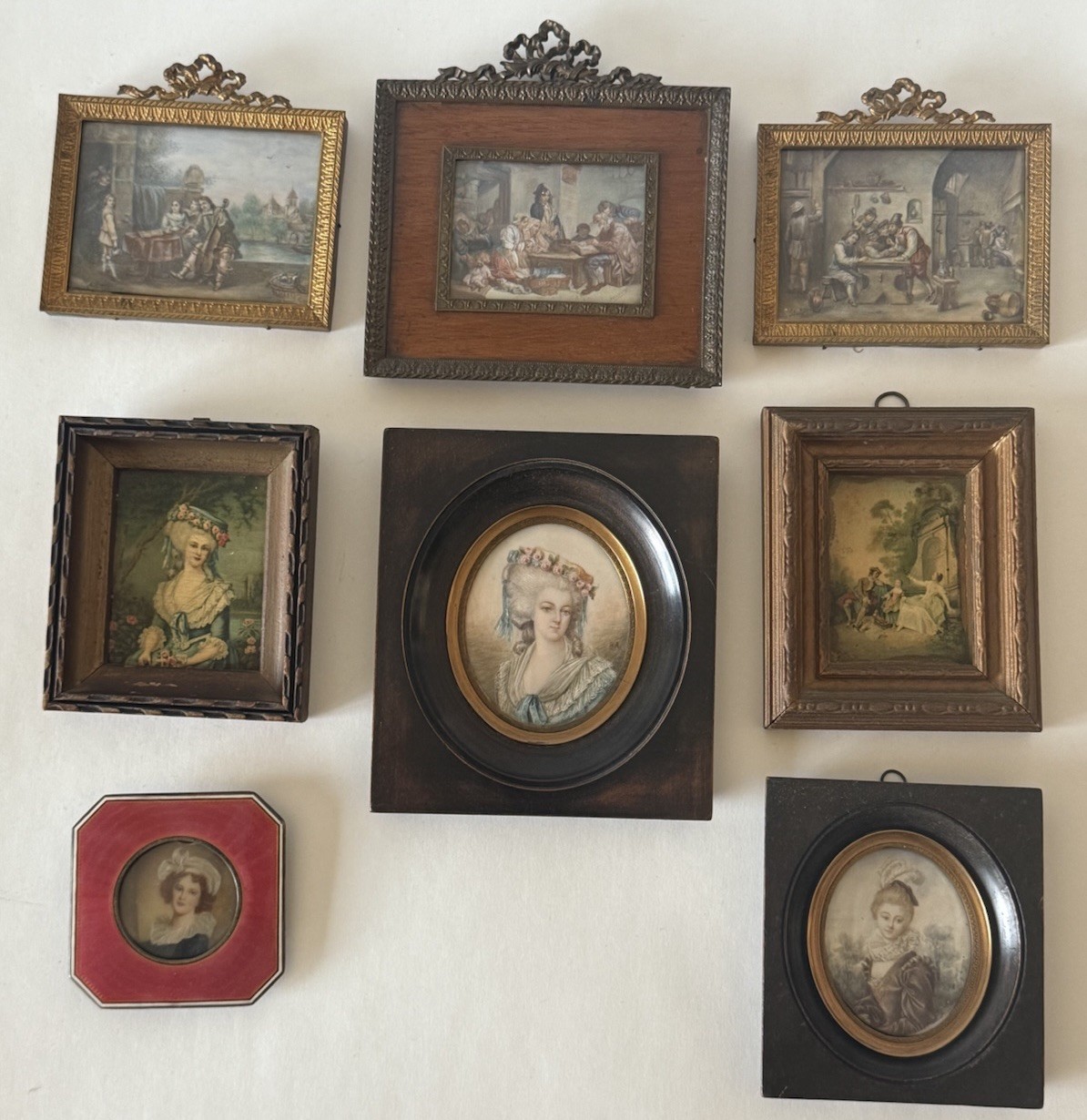 RARE 18TH CENTURY ANTIQUE FRENCH MINIATURE PAINTINGS OLD PORTRAIT COLLECTION 8