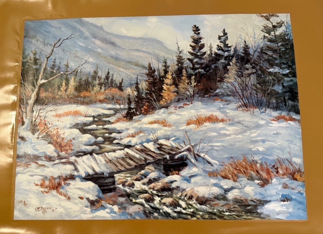 AUTHENTIC ARTAGRAPH OIL PAINTING «WINTER CROSSING»BY L.SHERMAN SIGNED #110/925