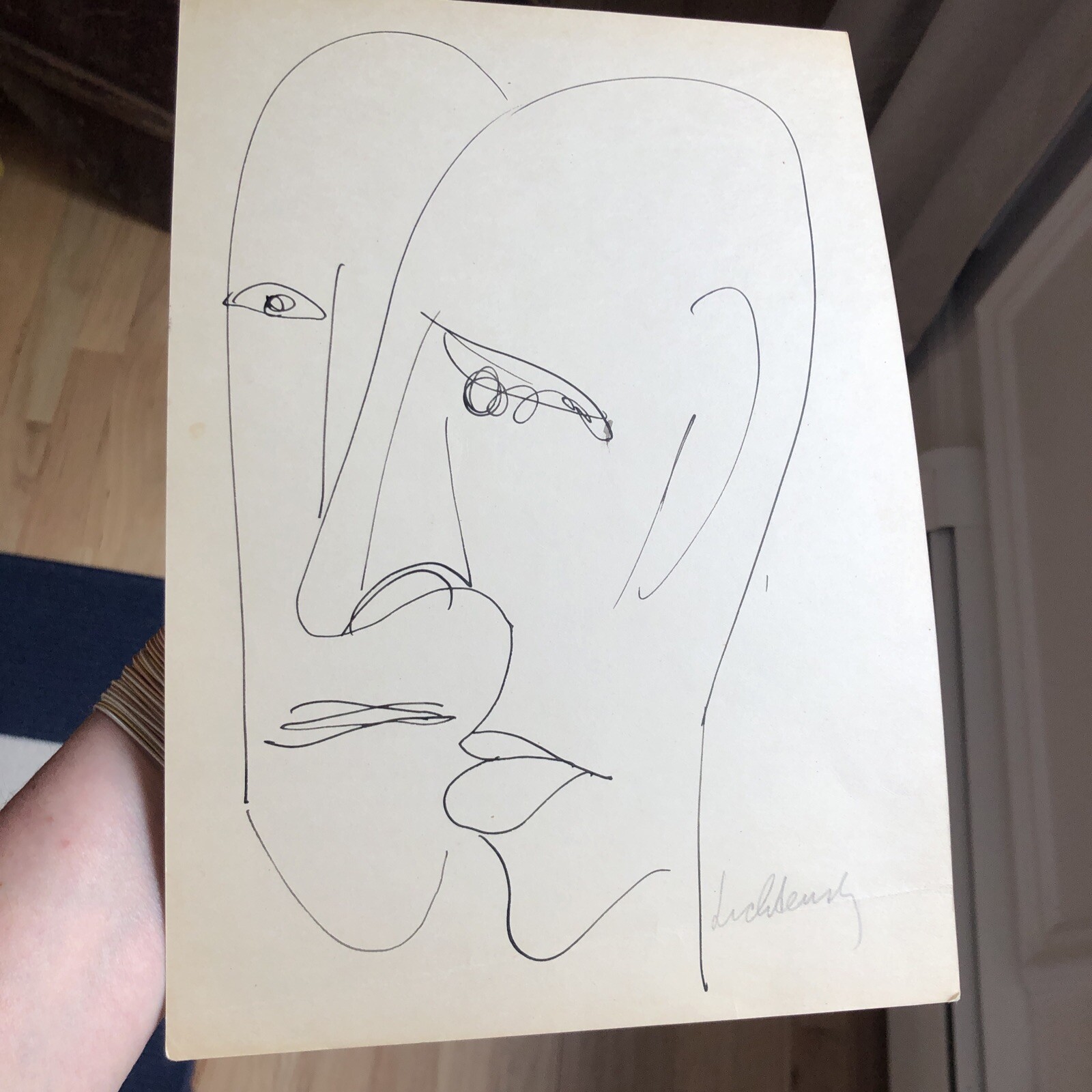 ISAAC LICHTENSTEIN (1887–1981), Ink on Paper Pencil Signed Picasso Like