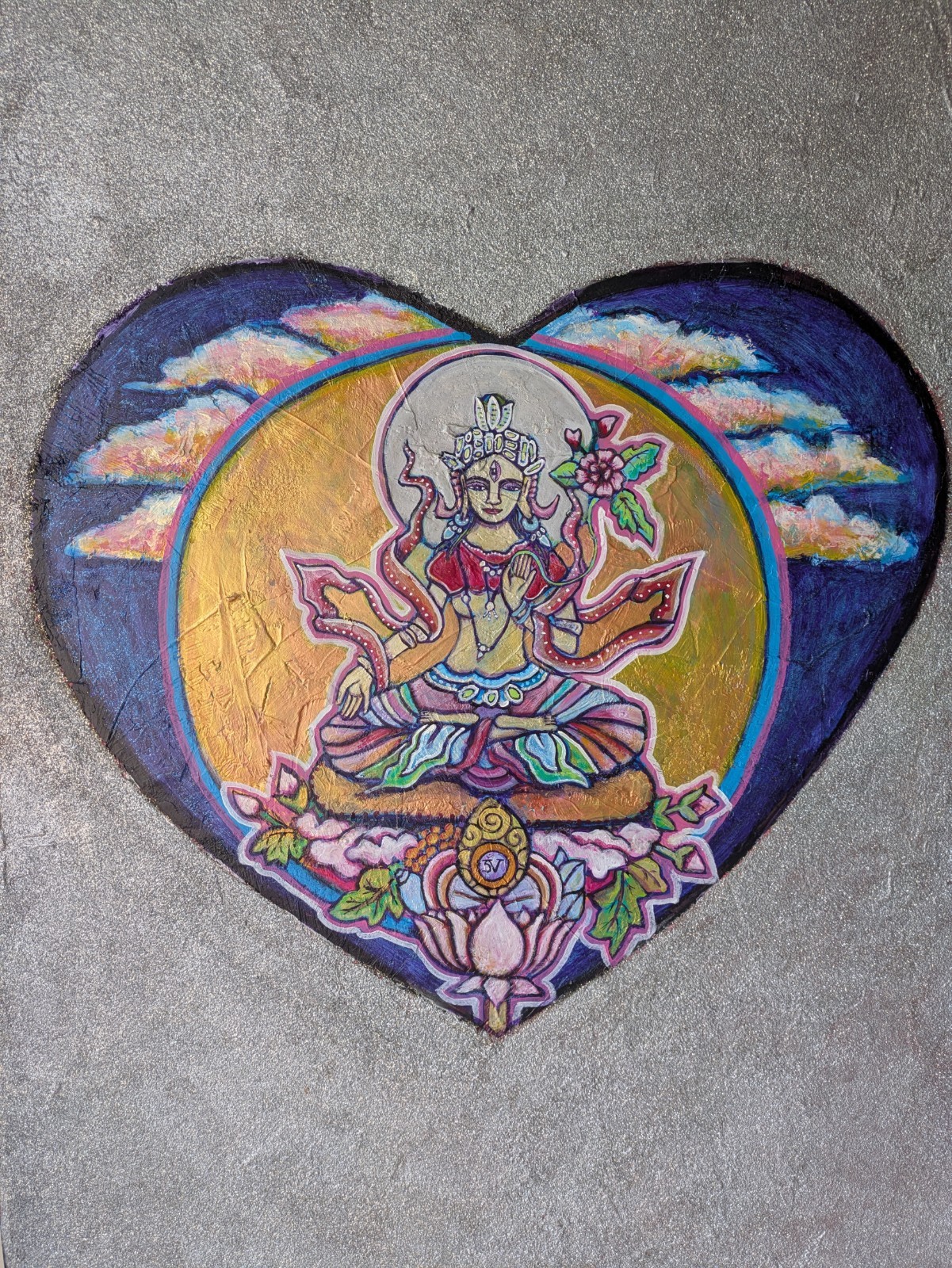 LONG LIFE, JOY, PROSPERITY – K. Bickman, White Tara 6′ x 11′ Exclusive Fine Art