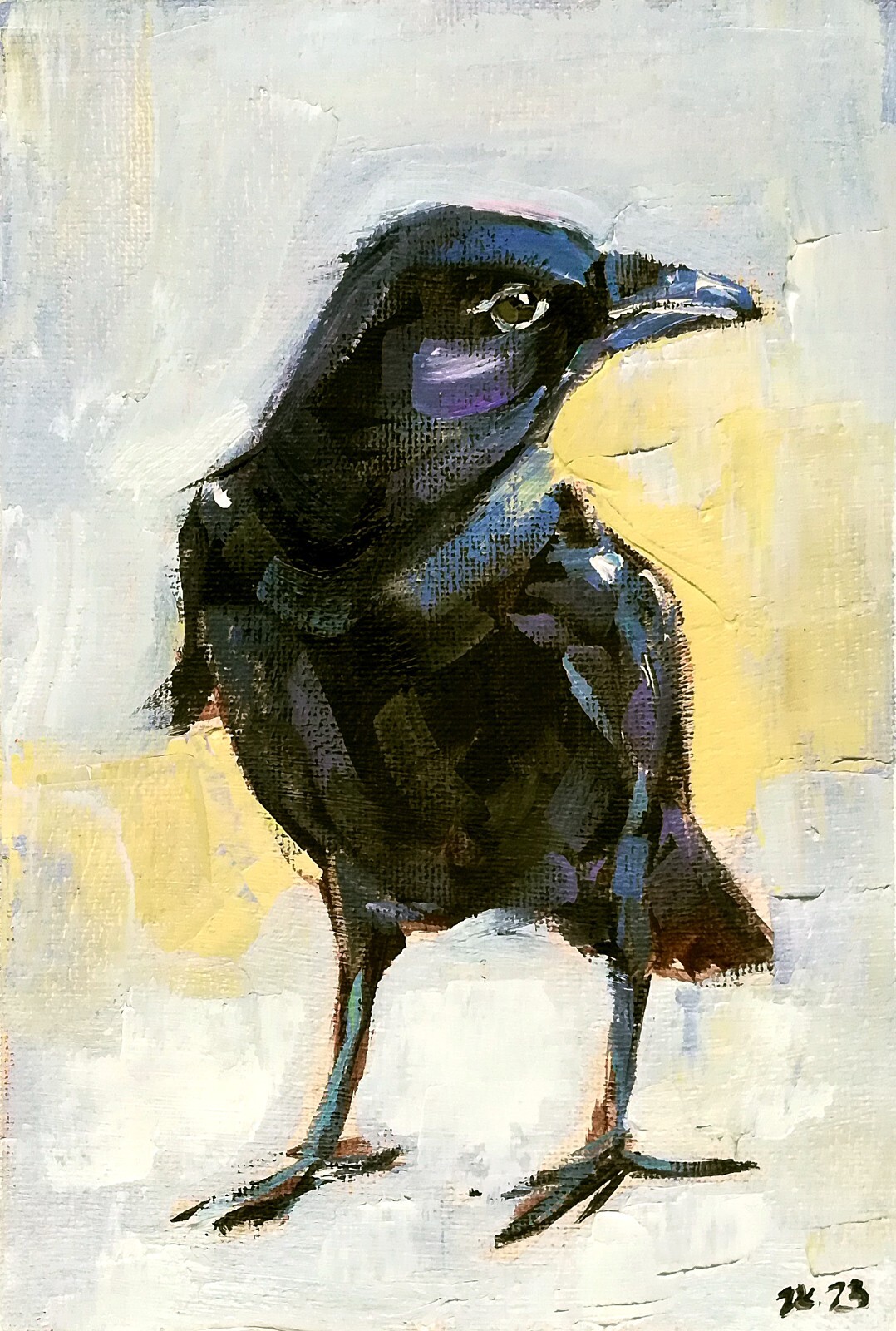 Oil Painting Original Raven Crow Black Bird Wall Art Impressionism MADE TO ORDER
