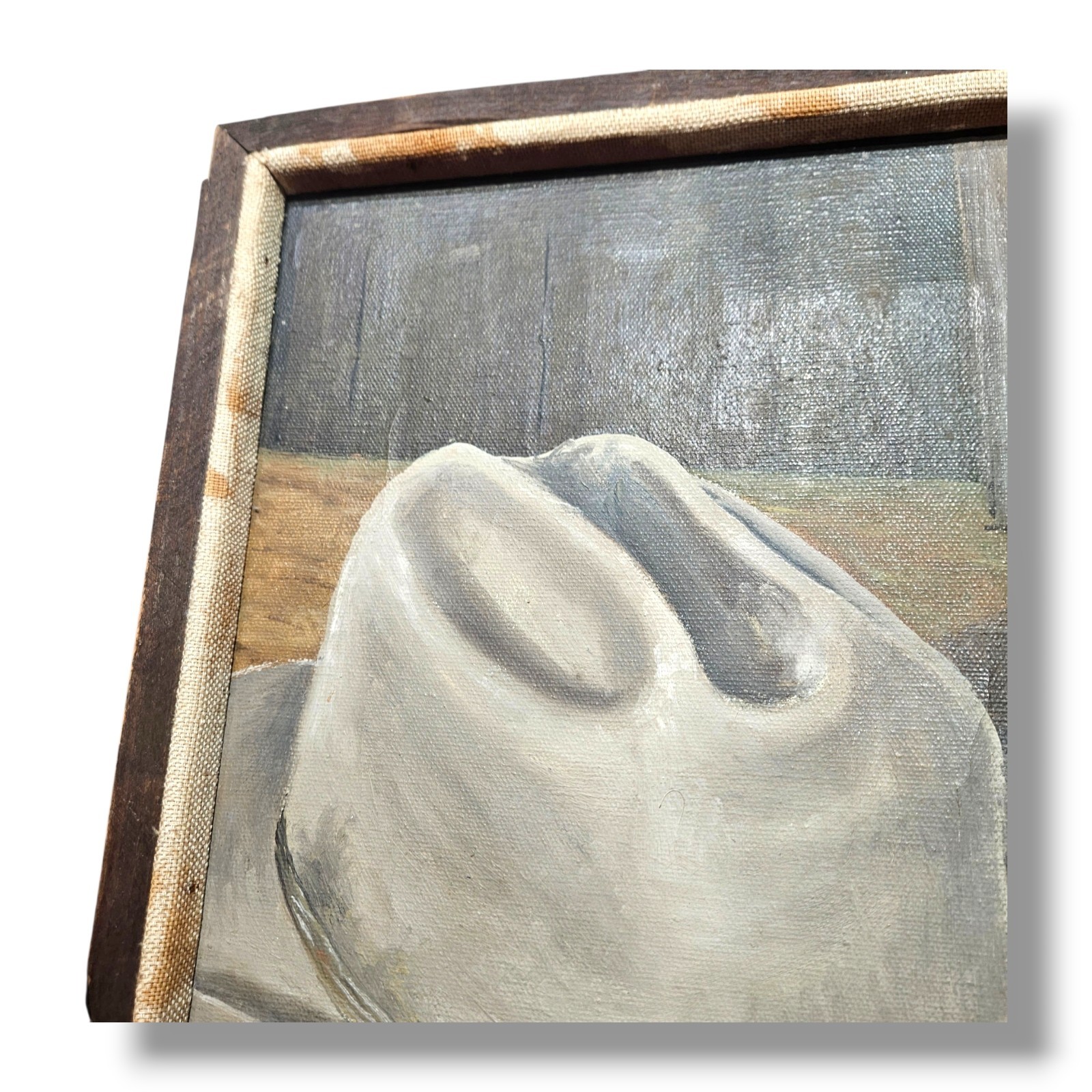 Kay Hendricks OOAK Original Western Cowboy Hat Painting Revolver Rustic Framed
