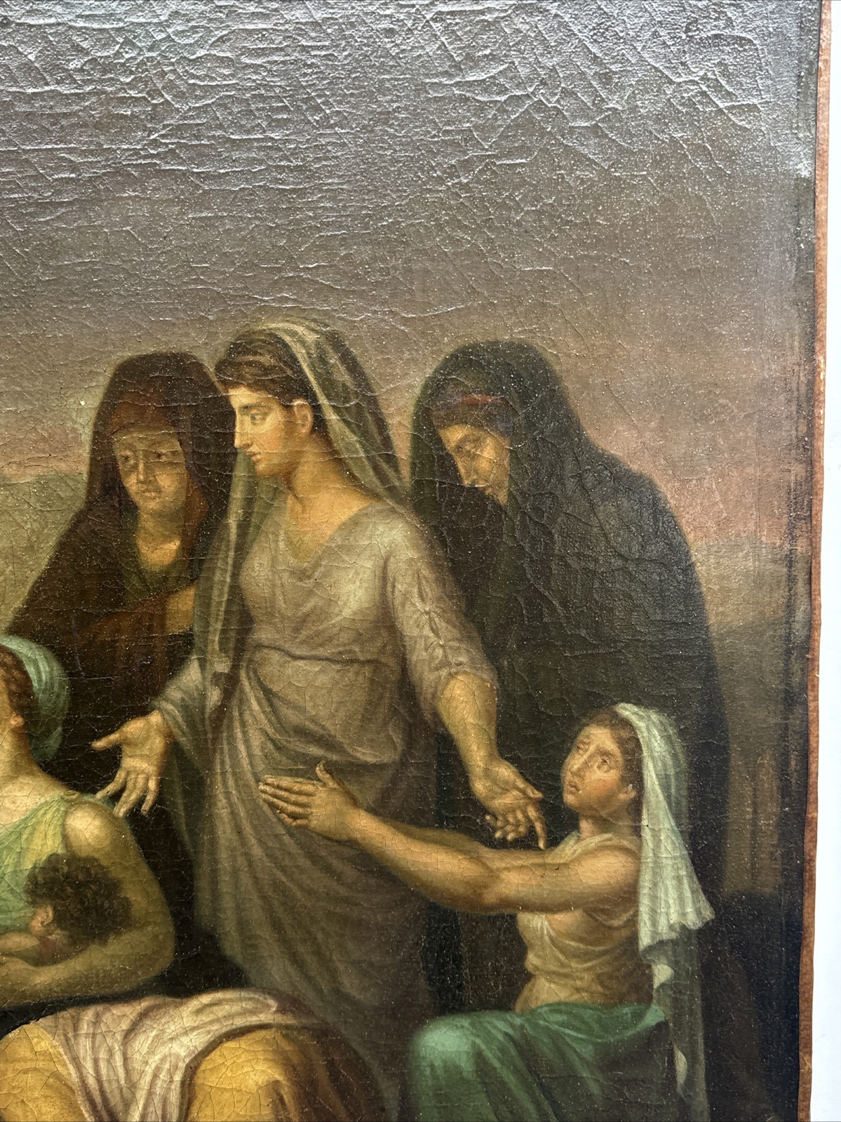 LARGE OLD MASTER PAINTING ANTIQUE ICON RELIGIOUS BIBLICAL RESTORATION PROJECT