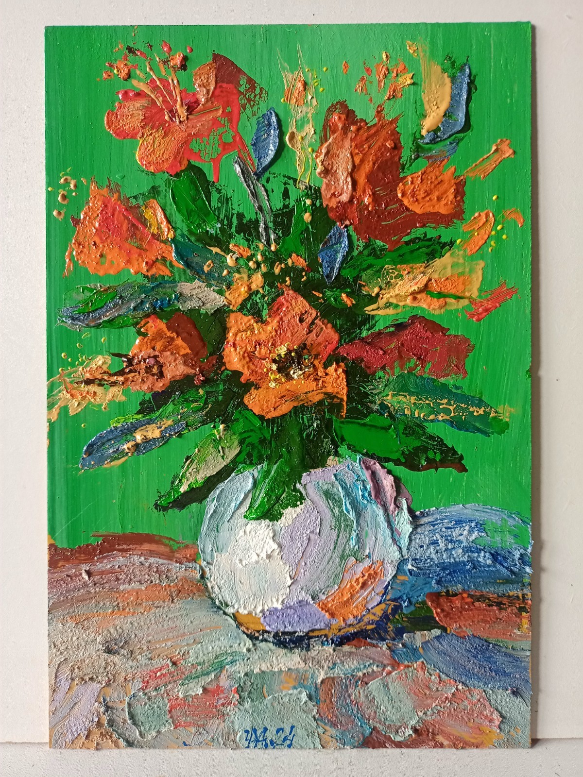 Poppies Impasto Painting Original Art Impression Oil Painting 11.8 x 7.8 in