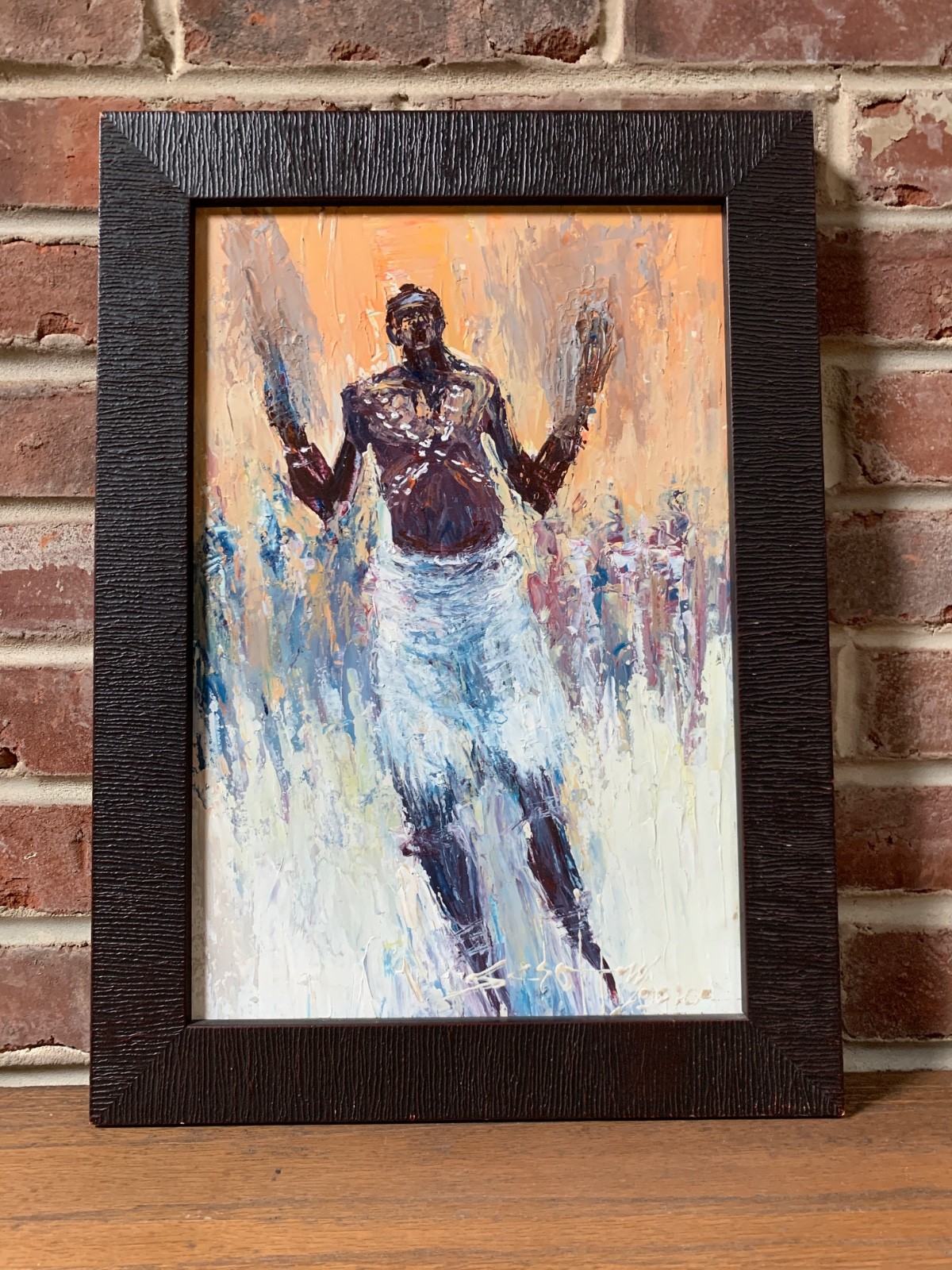 Ghana/Ghanaian Framed Original Expressionist Shaman/Okomfo Art Solid Wood Frame