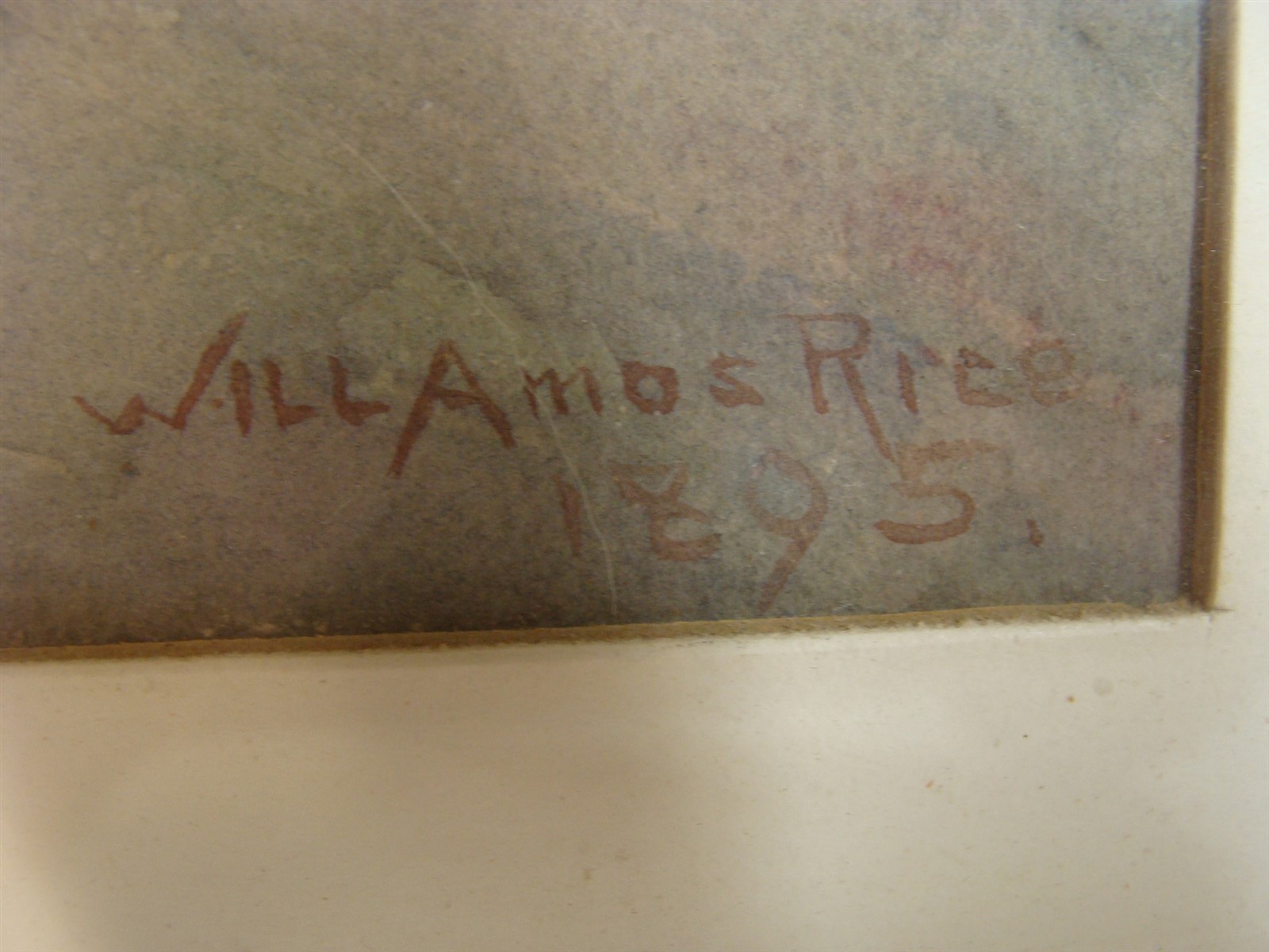 Antique 1895 Will A Rice Landscape W/ Cows W/C Painting