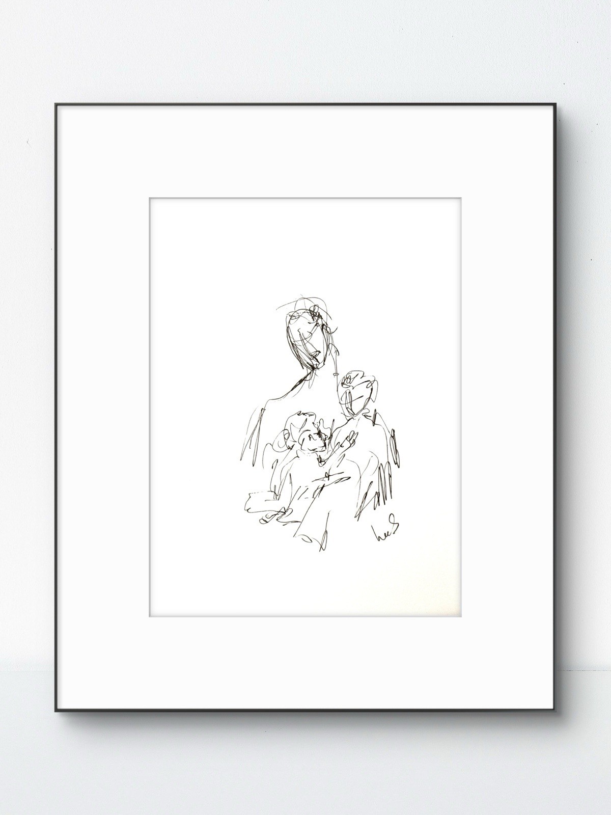 Original Abstract Expressionism 9×12 Mother and Child Mother’s Day Signed 19